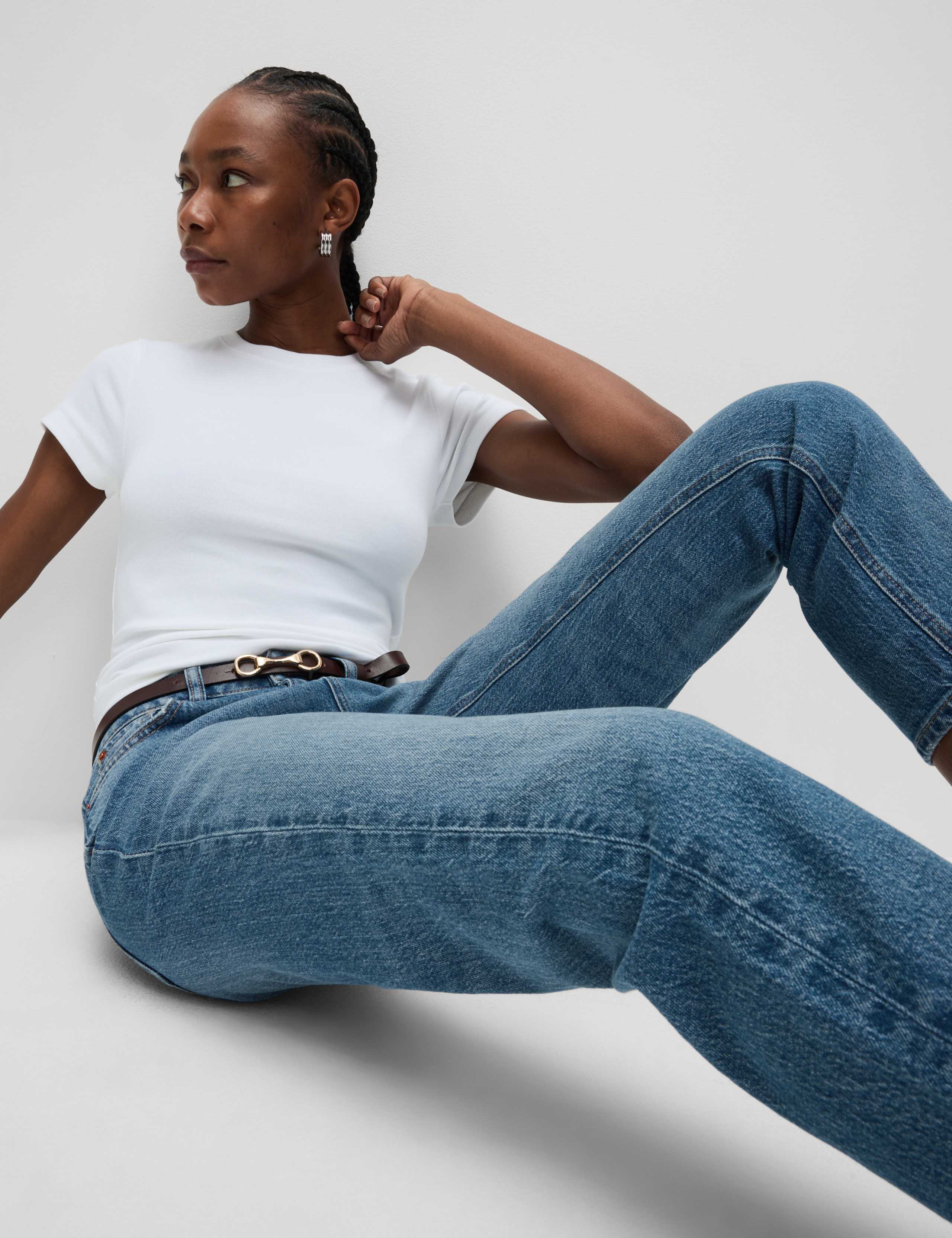 High Waisted Cropped Slim Fit Jeans 6 of 6