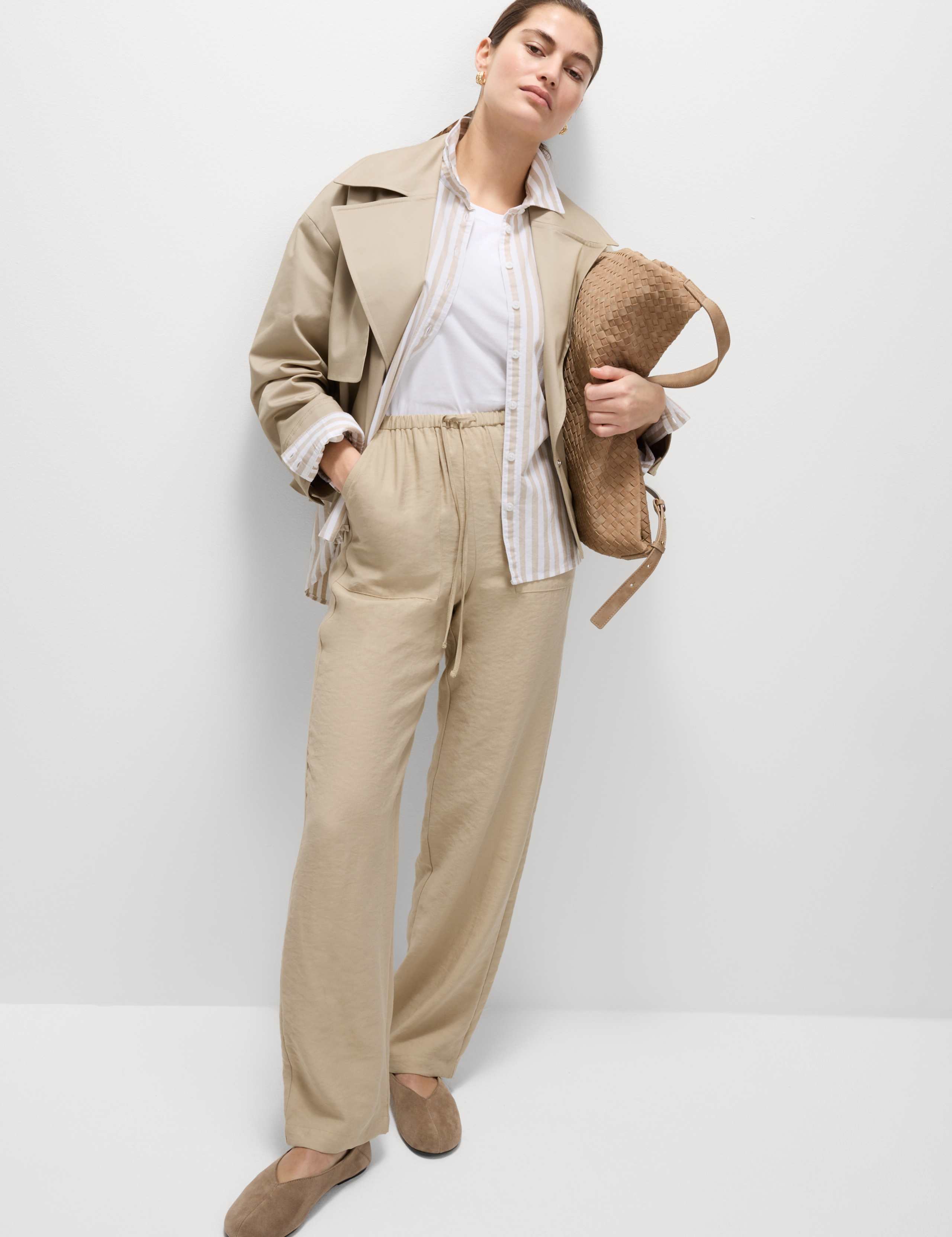 Lyocell Rich Straight Leg Trousers 3 of 5