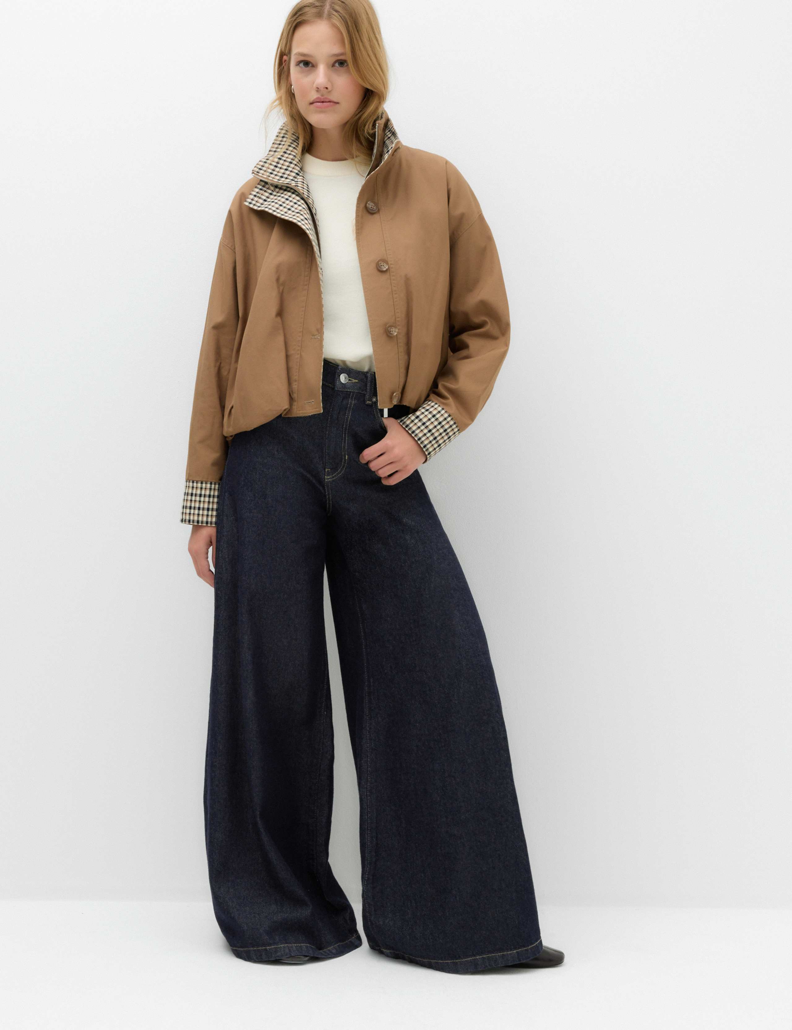 Lyocell™ Blend Wide Palazzo Leg Jeans 1 of 6