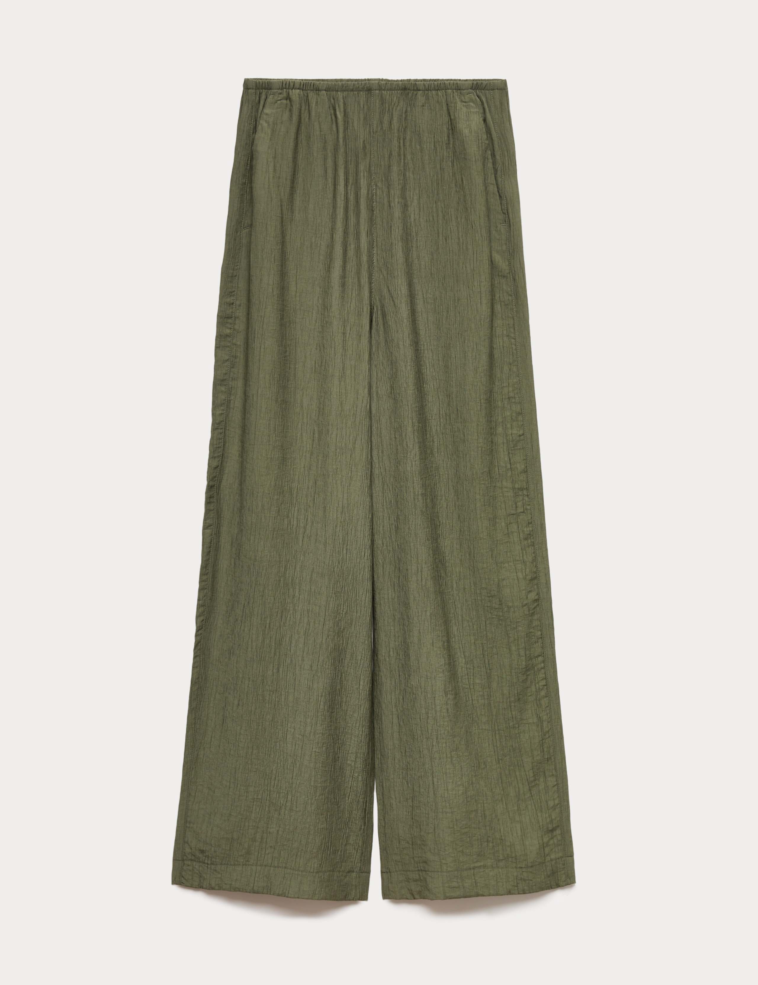 Crinkle Elasticated Waist Wide Leg Trousers 2 of 5