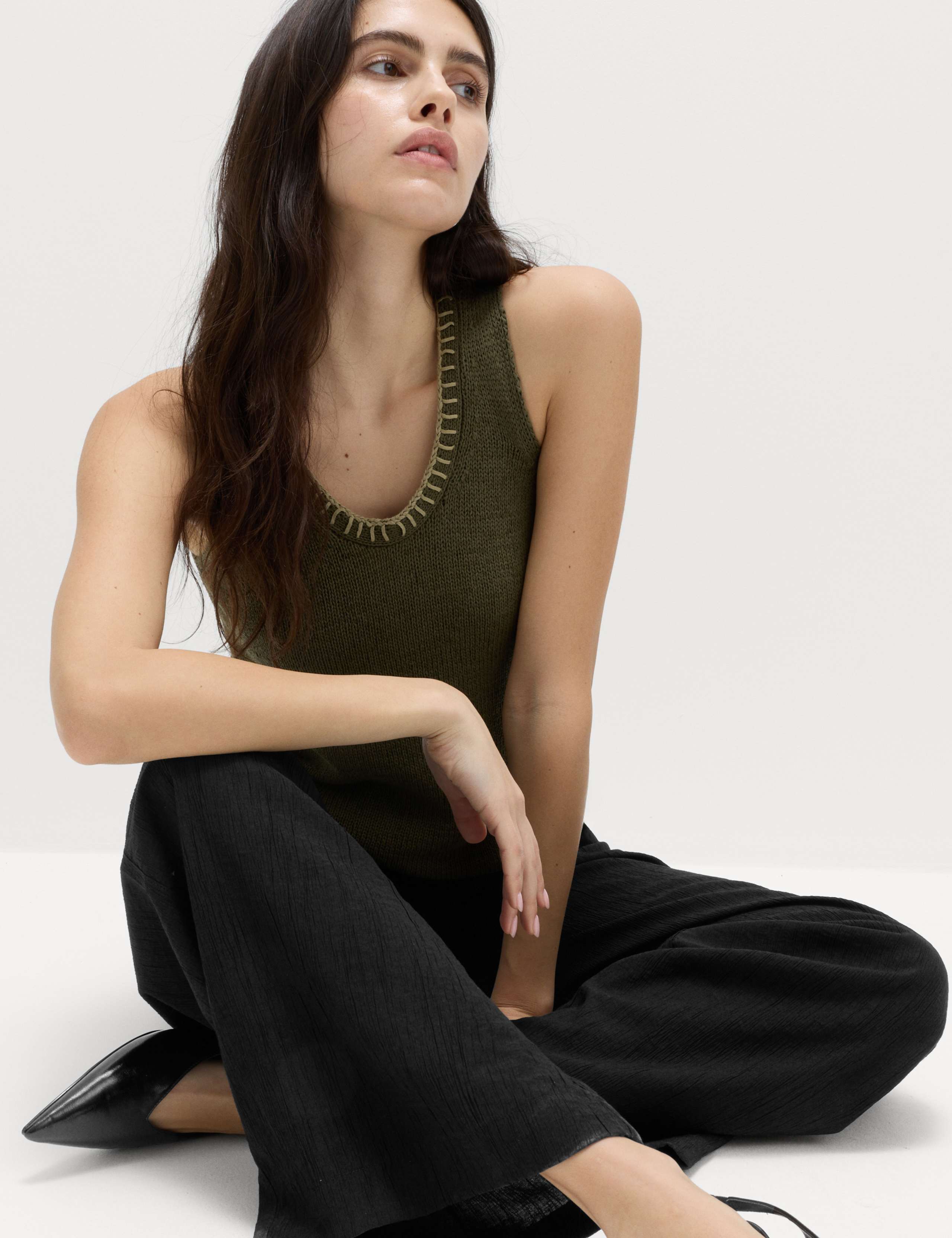 Crinkle Elasticated Waist Wide Leg Trousers 5 of 5