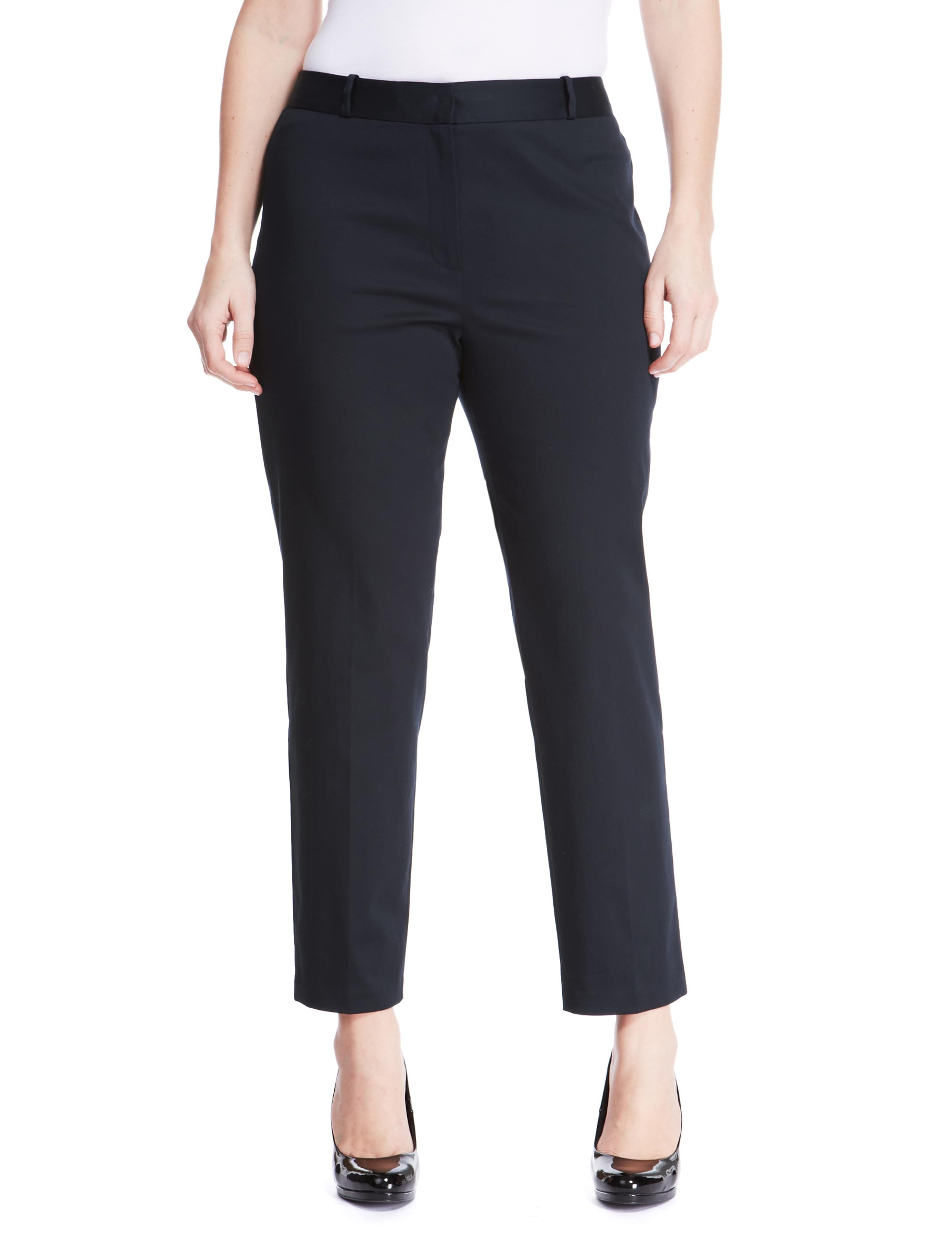 PLUS Cotton Rich Slim Leg 7/8 Trousers 1 of 5