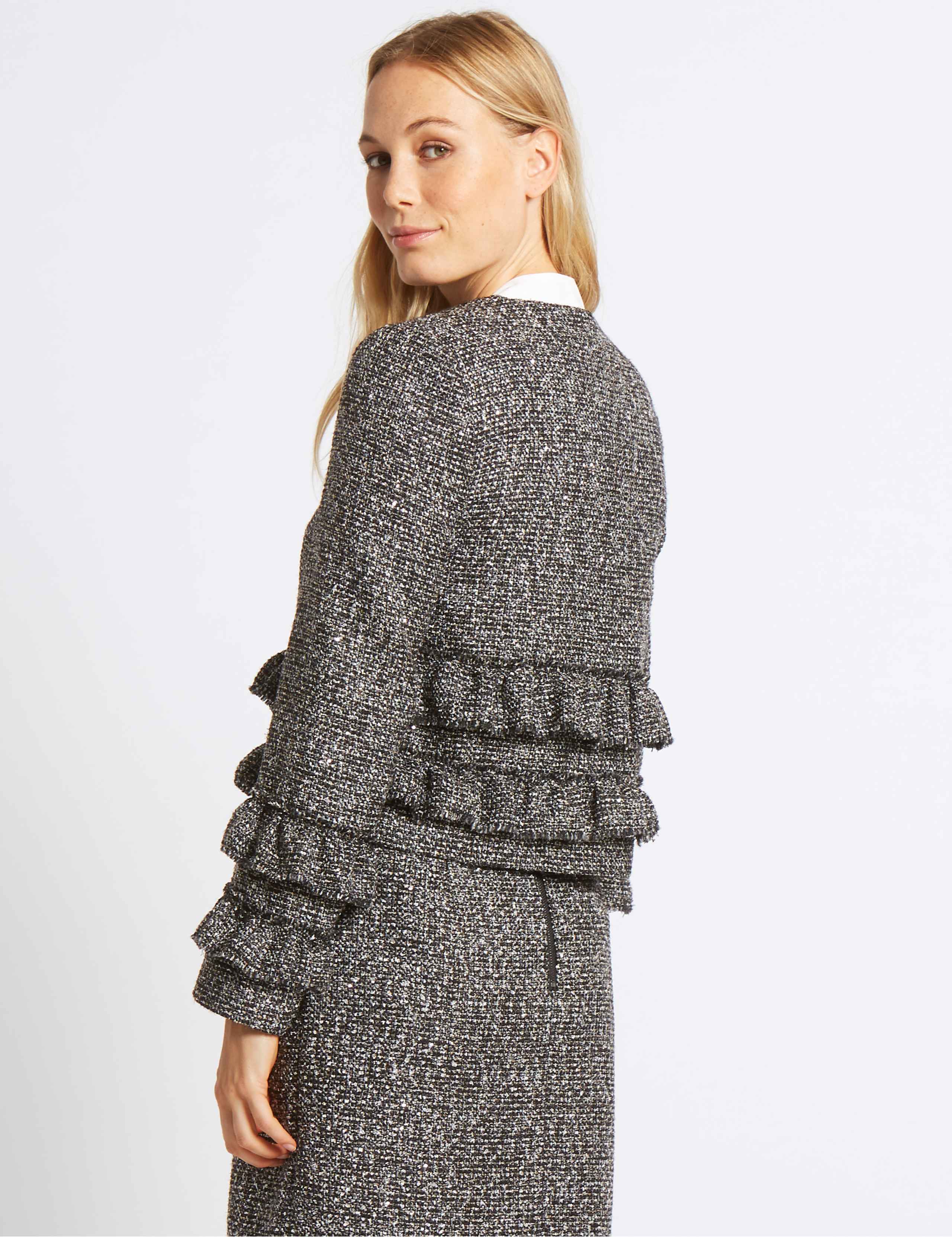 ワンピース pleats frill jacket tweed check epine epine pleats frill jacket tweed check