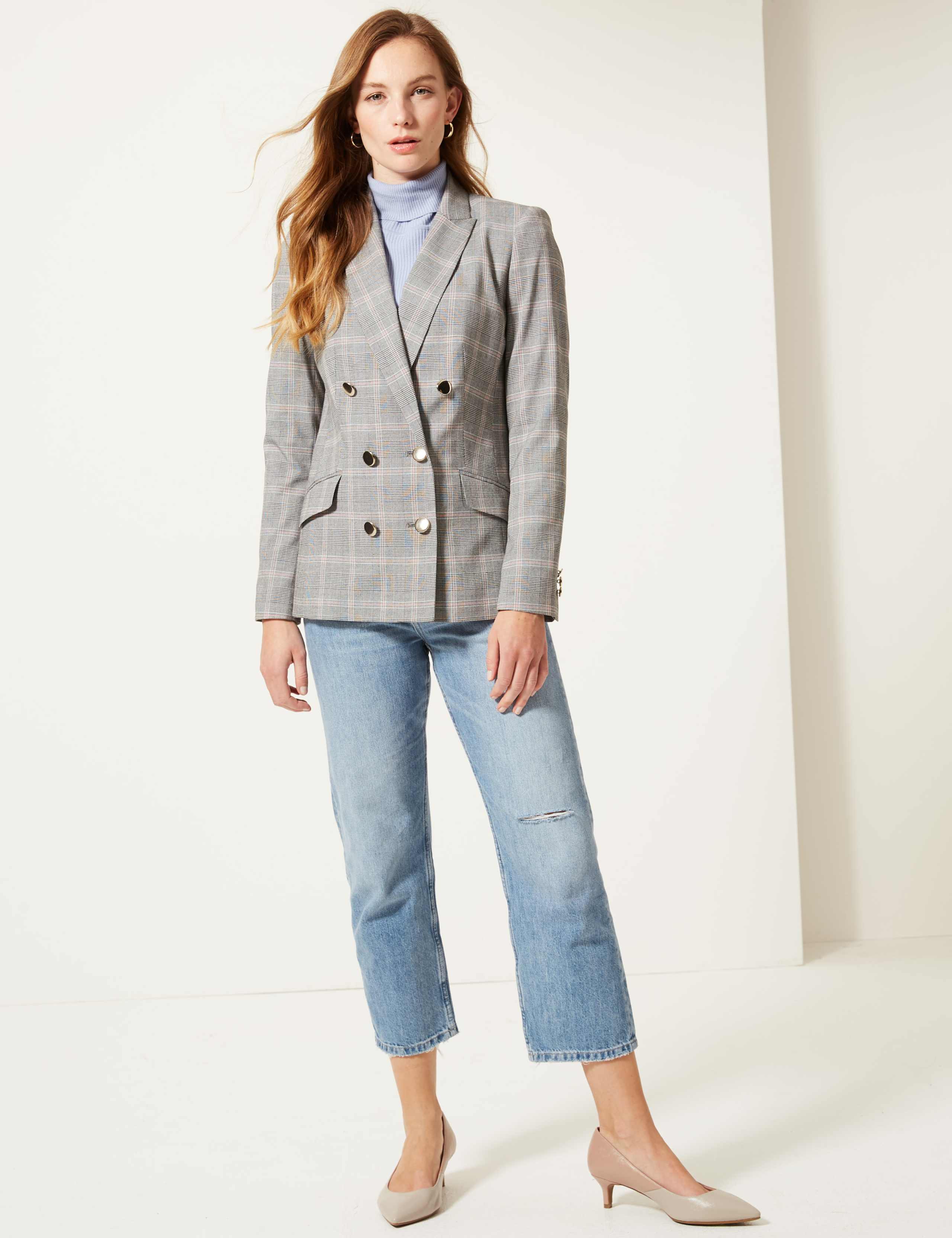 Checked Double Breasted Blazer 6 of 6
