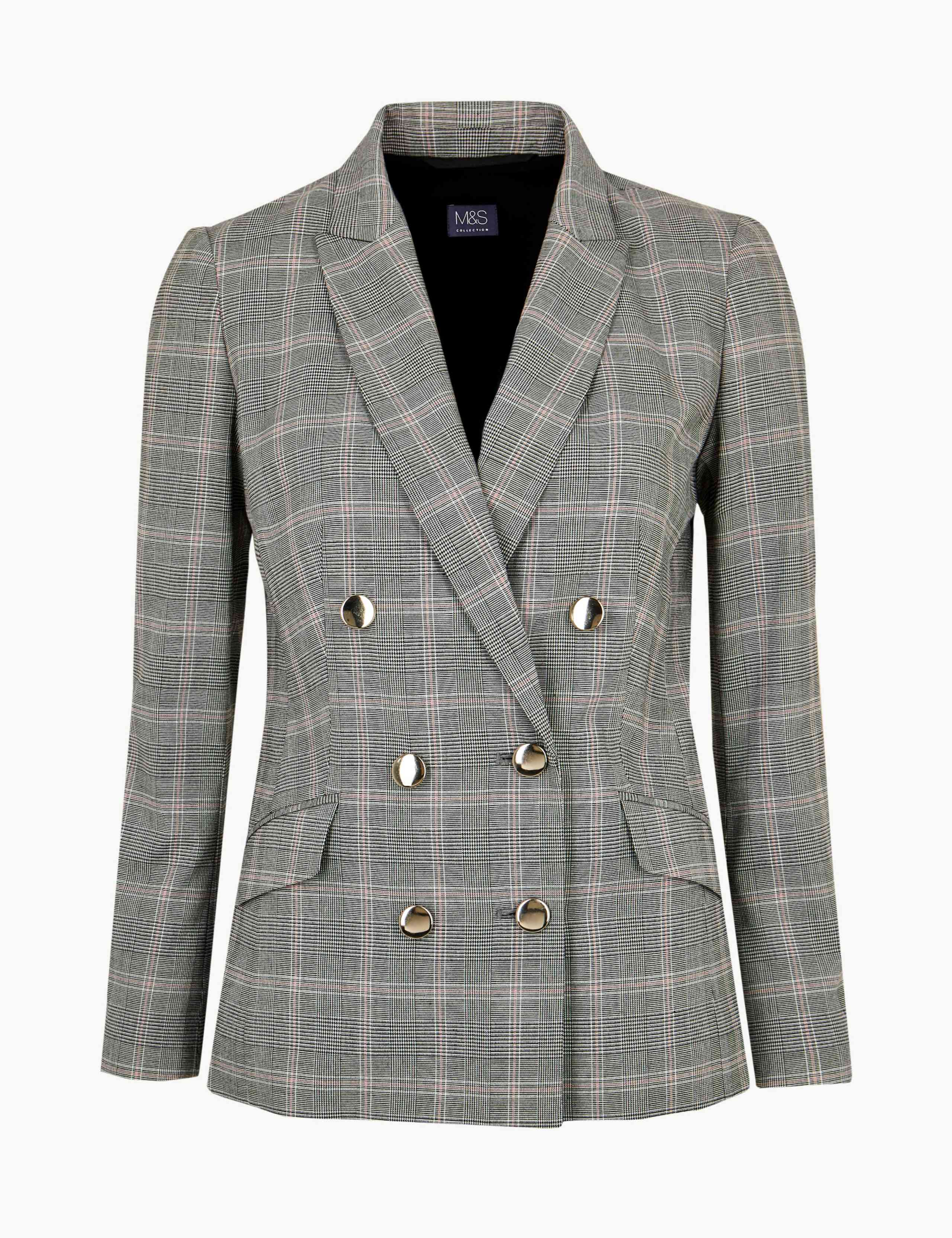Checked Double Breasted Blazer 2 of 6