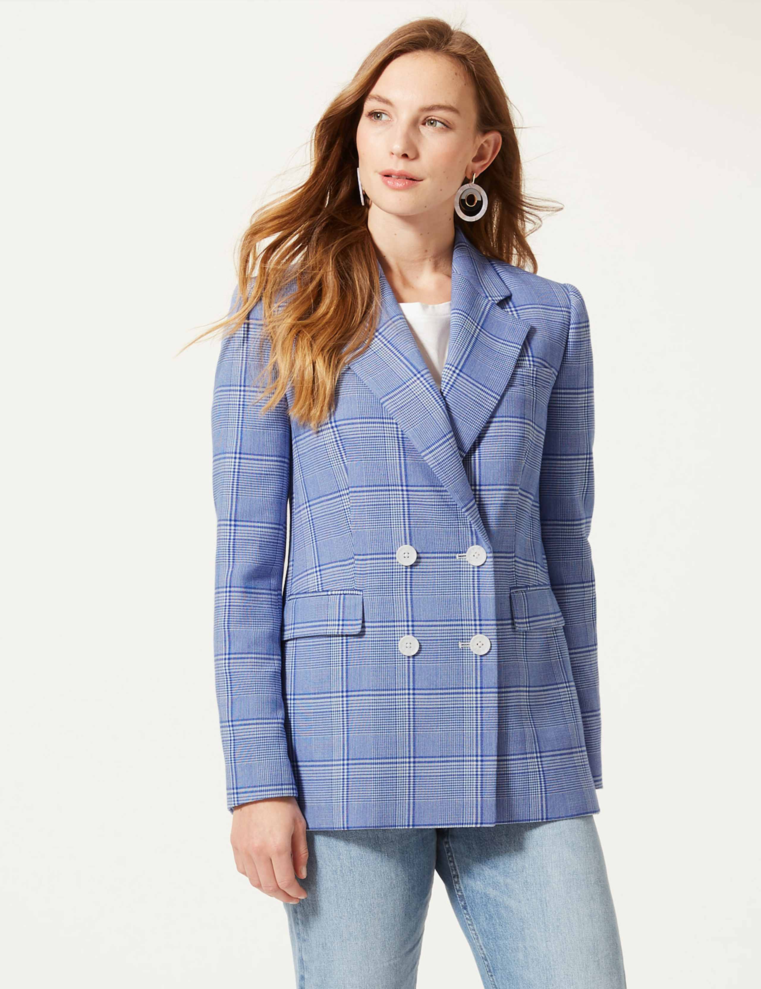Checked Double Breasted Blazer 1 of 6