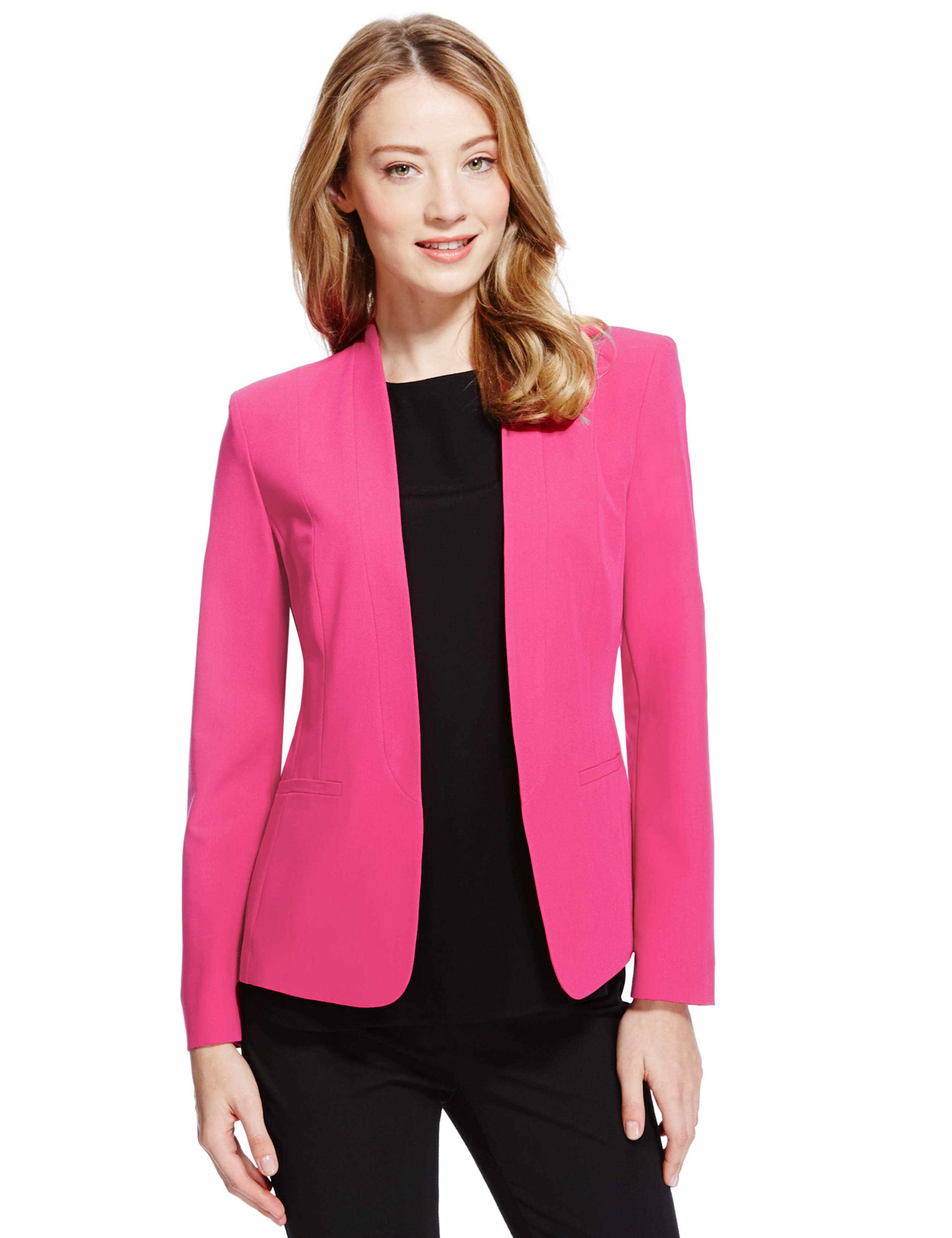 Open Front Insert Collar Jacket | M&S Collection | M&S