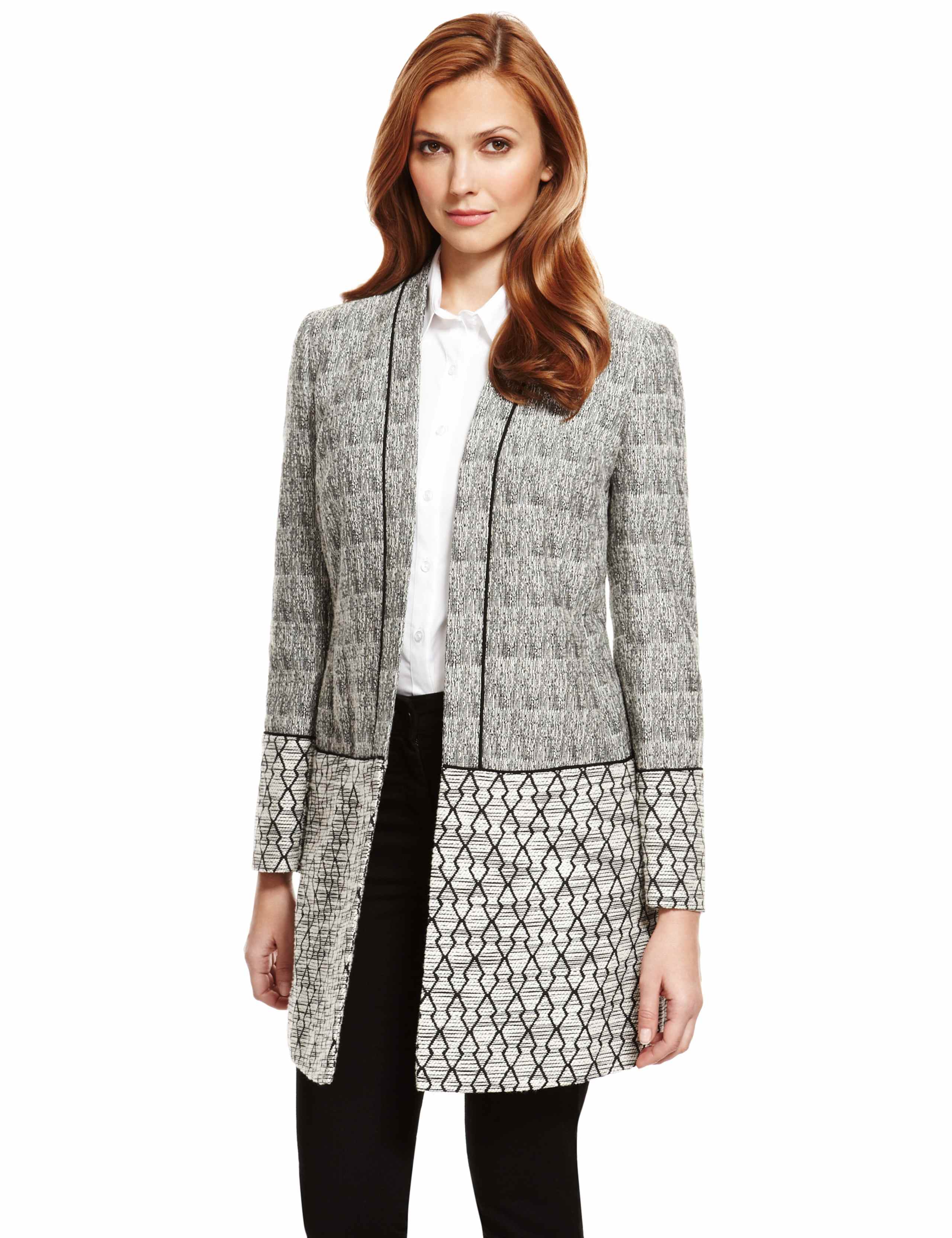Geometric Print Longline Jacket 1 of 5