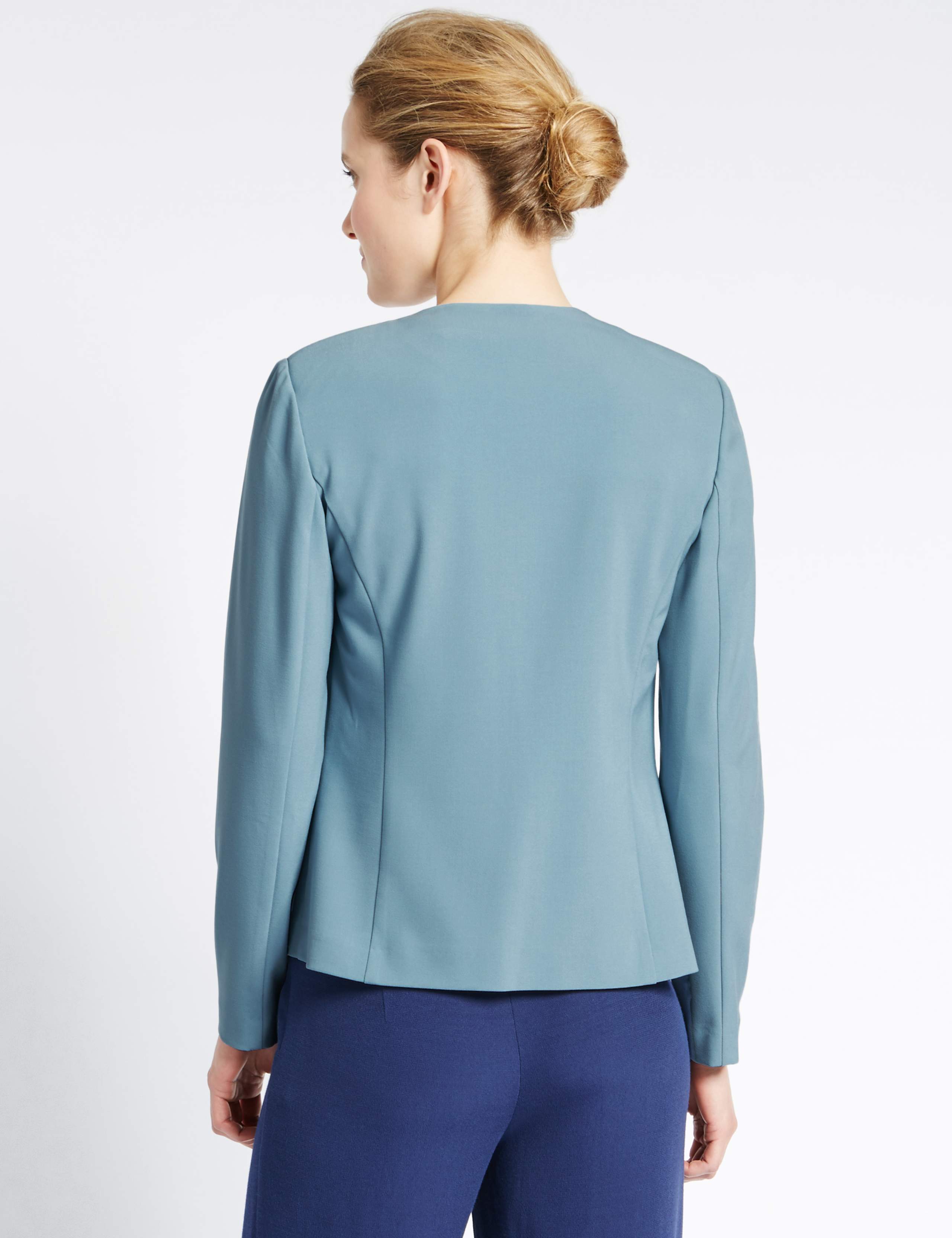 Collarless Edge to Edge Jacket 3 of 3