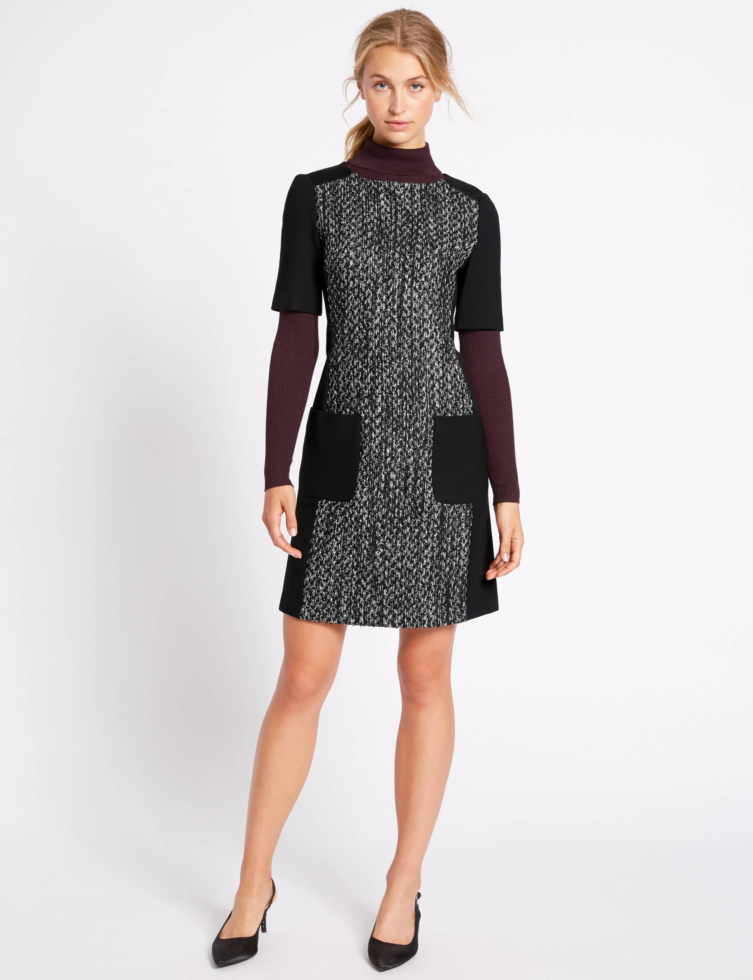 Textured Patch Pocket Tunic Dress 1 of 5