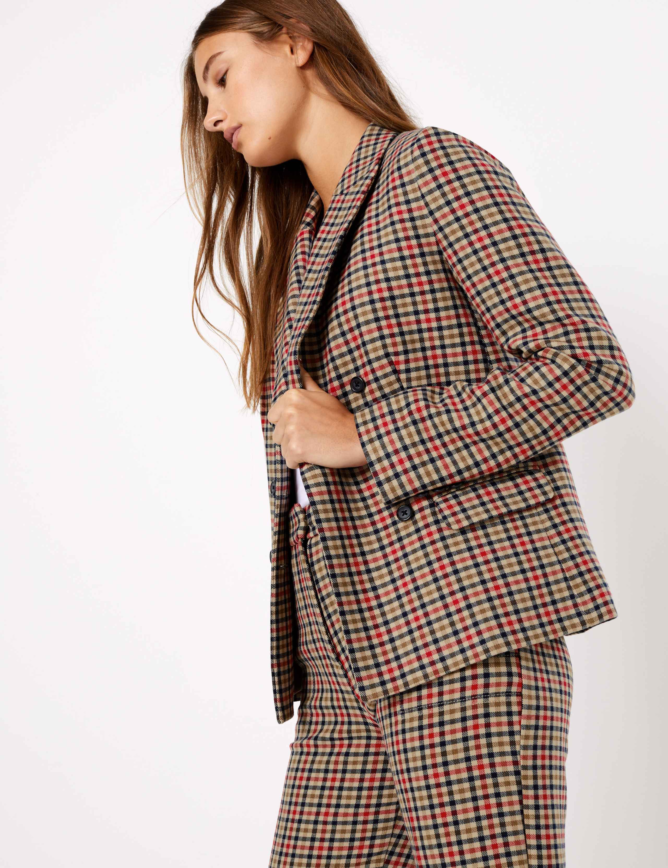 Checked Double Breasted Blazer 4 of 5