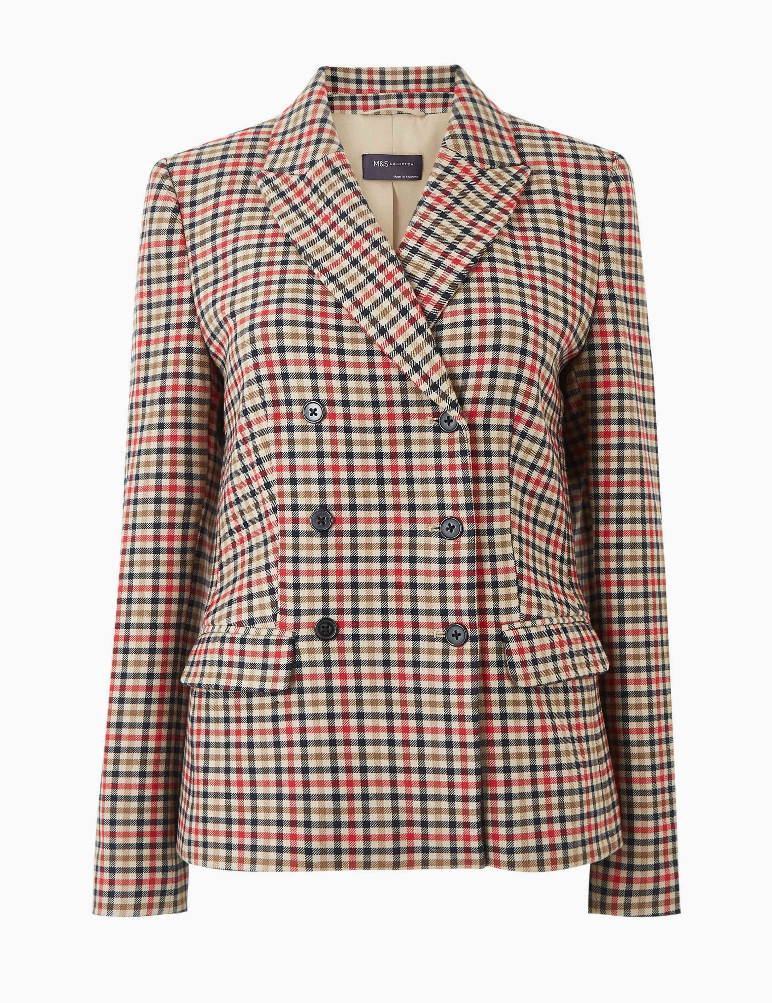 Checked Double Breasted Blazer 2 of 5