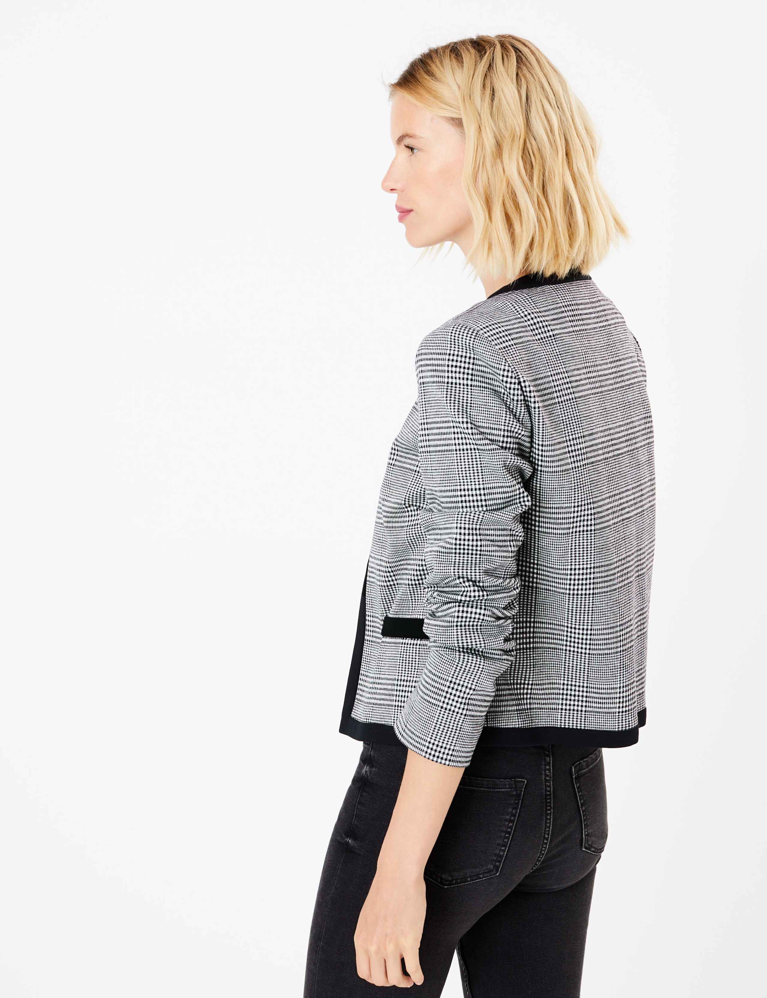 Jersey Checked Edge To Edge Short Blazer 5 of 5