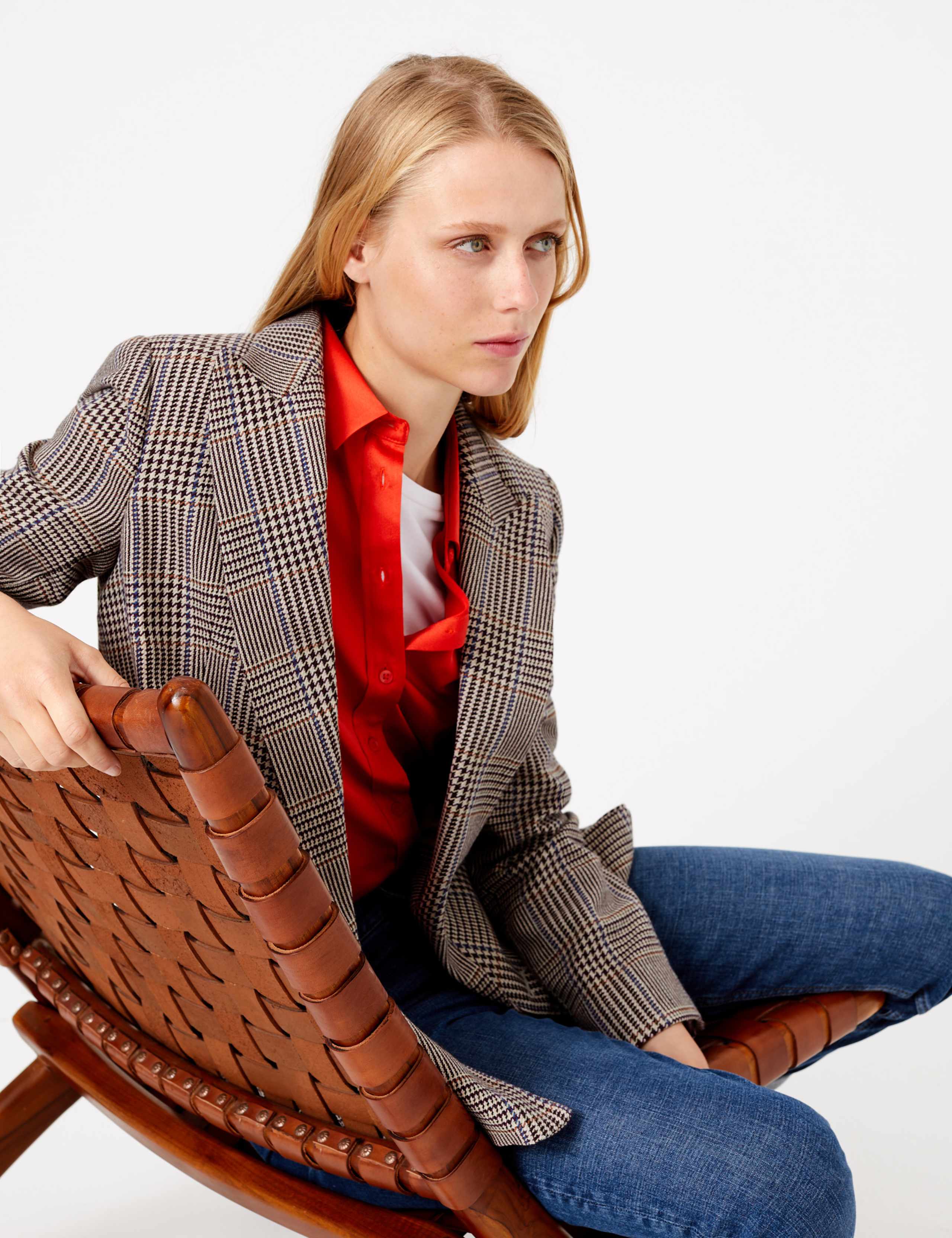 Italian Wool Checked Double Breasted Blazer 1 of 6