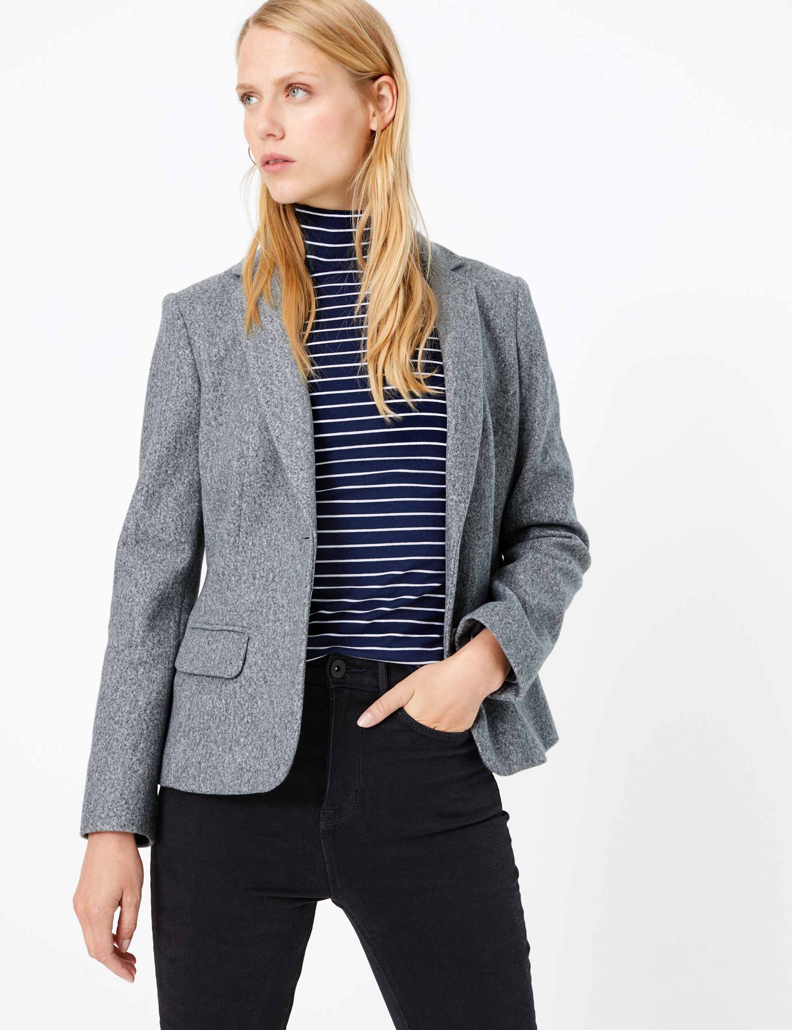 Flannel Jersey Blazer 1 of 4