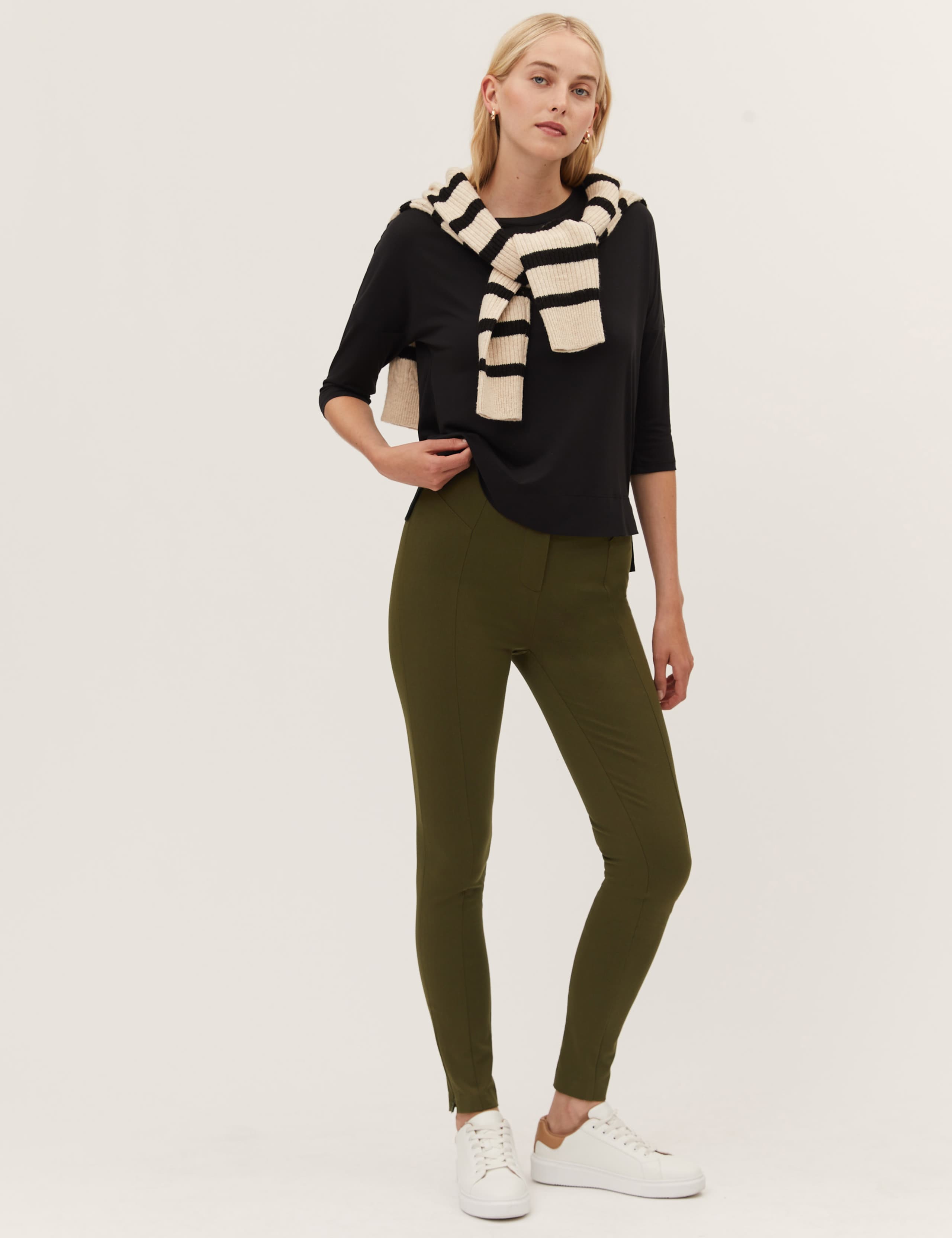 Skinny Ankle Grazer Trousers with Stretch 3 of 6