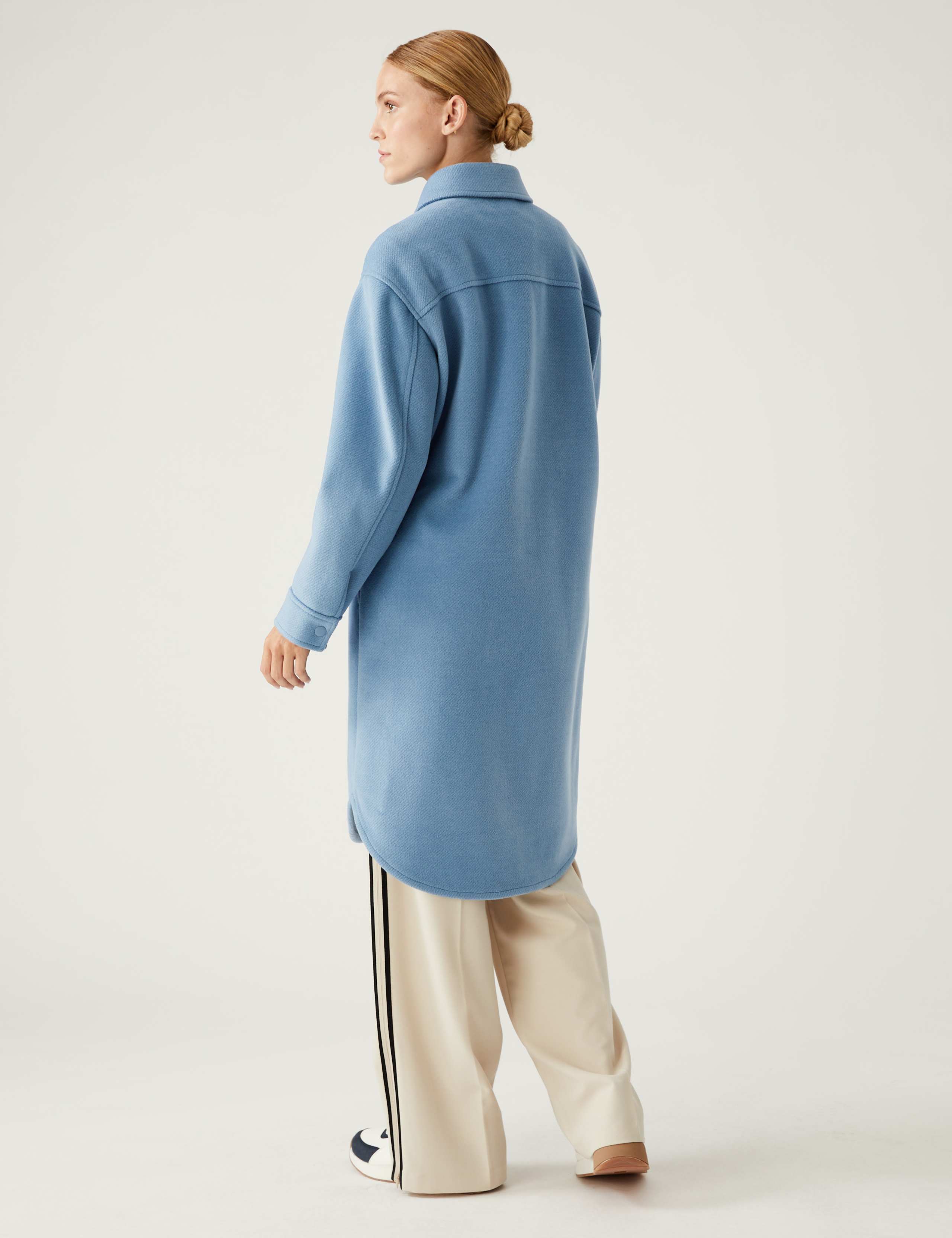 Twill Relaxed Collared Longline Shacket 5 of 5