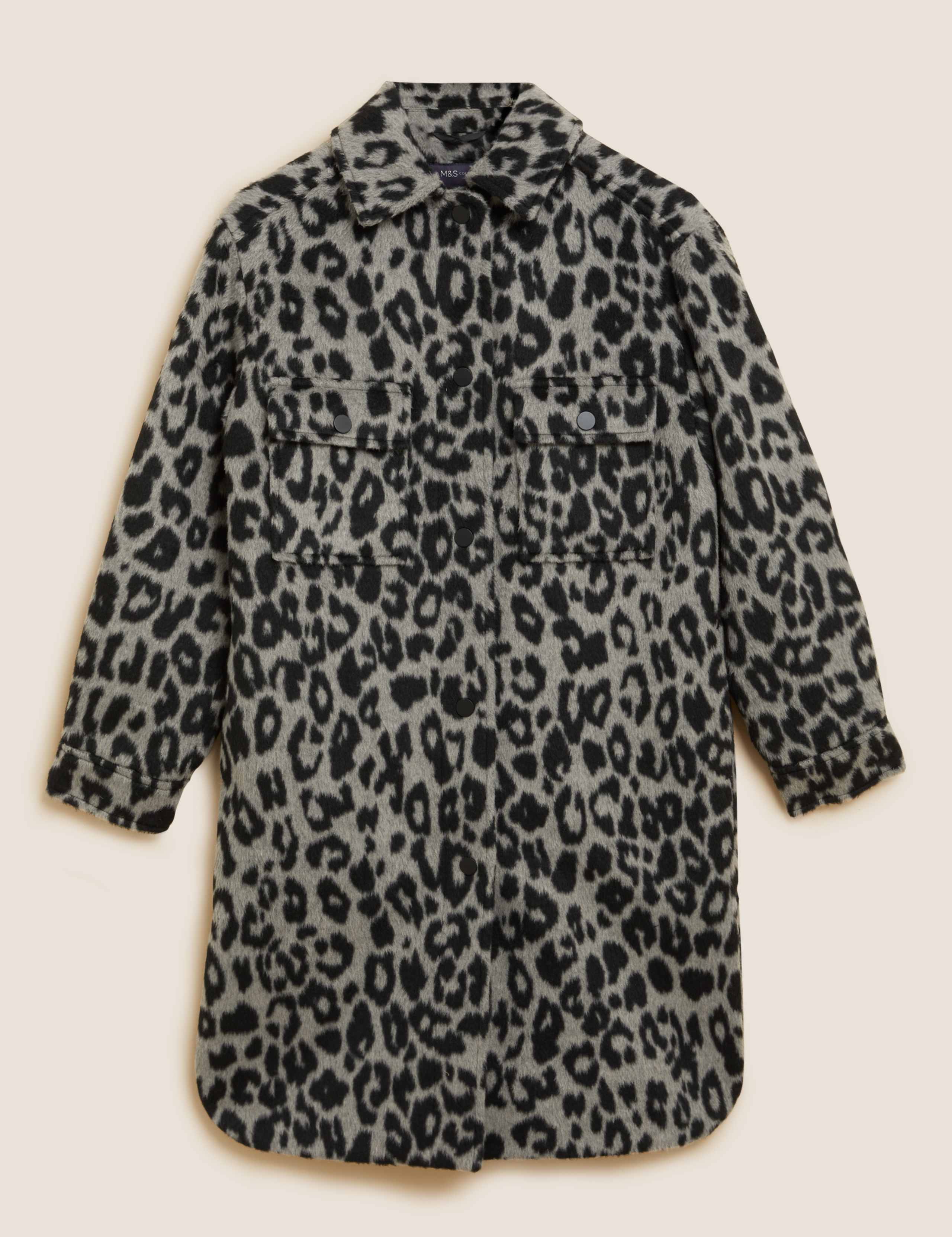 Animal Print Relaxed Longline Shacket 2 of 6