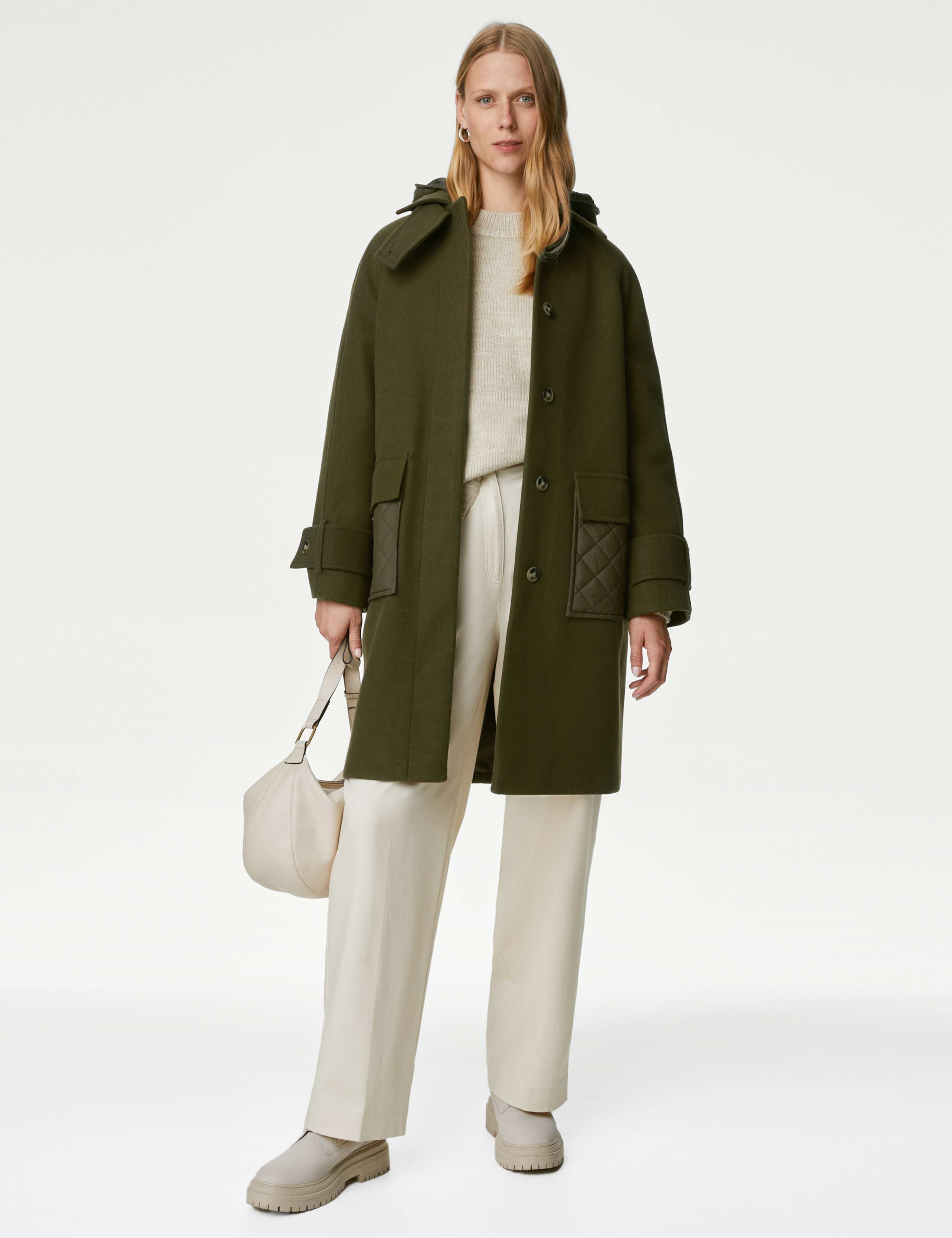 Hooded Relaxed Car Coat 1 of 8