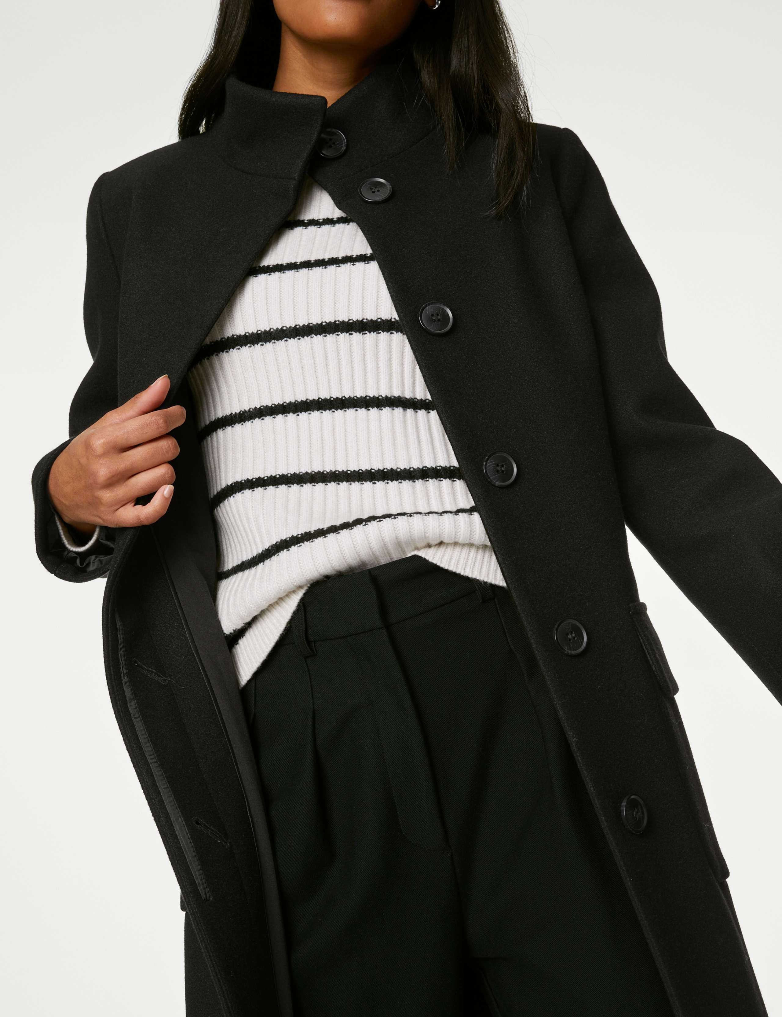 Belted Funnel Neck Trench Coat 4 of 7