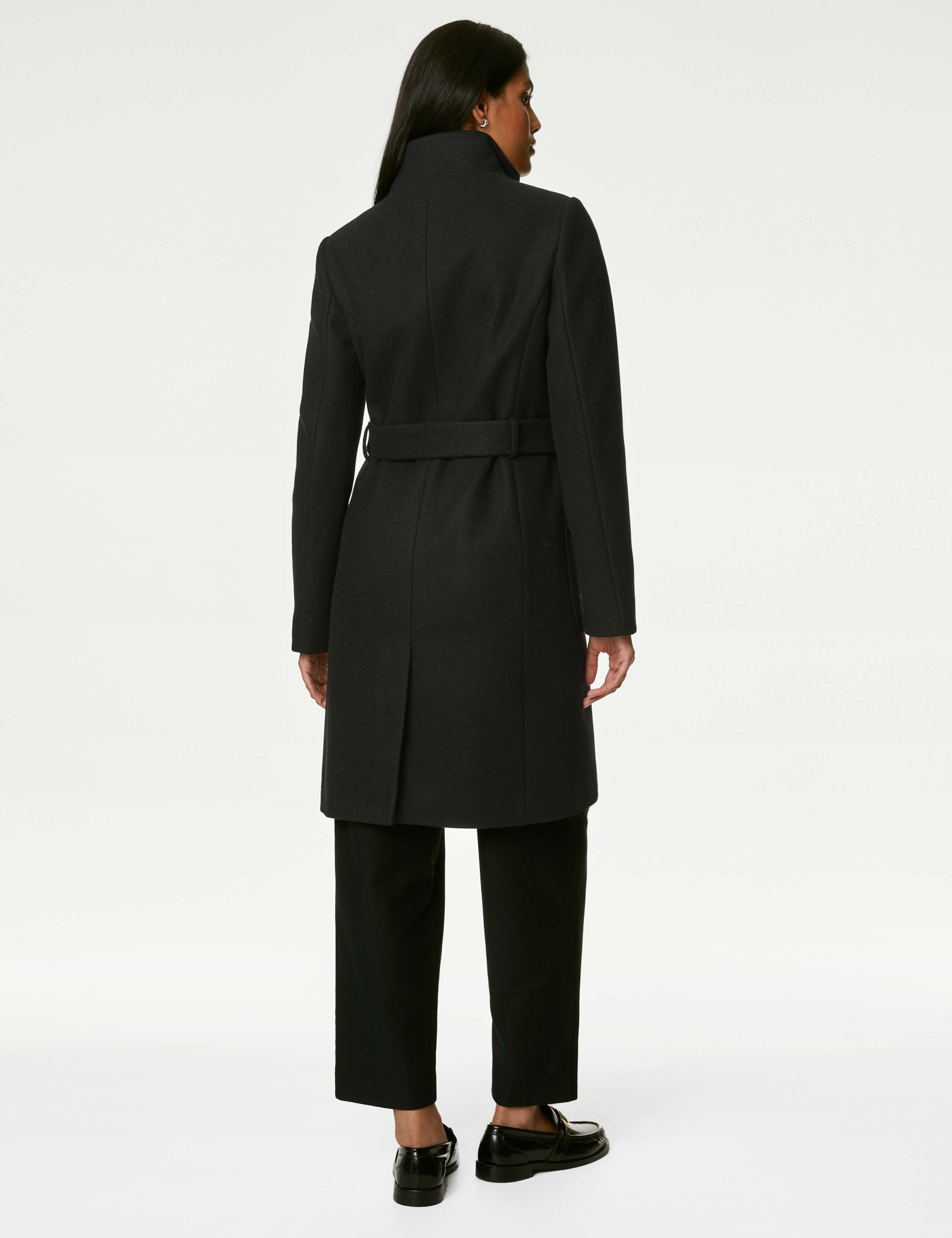 Belted Funnel Neck Trench Coat 6 of 7