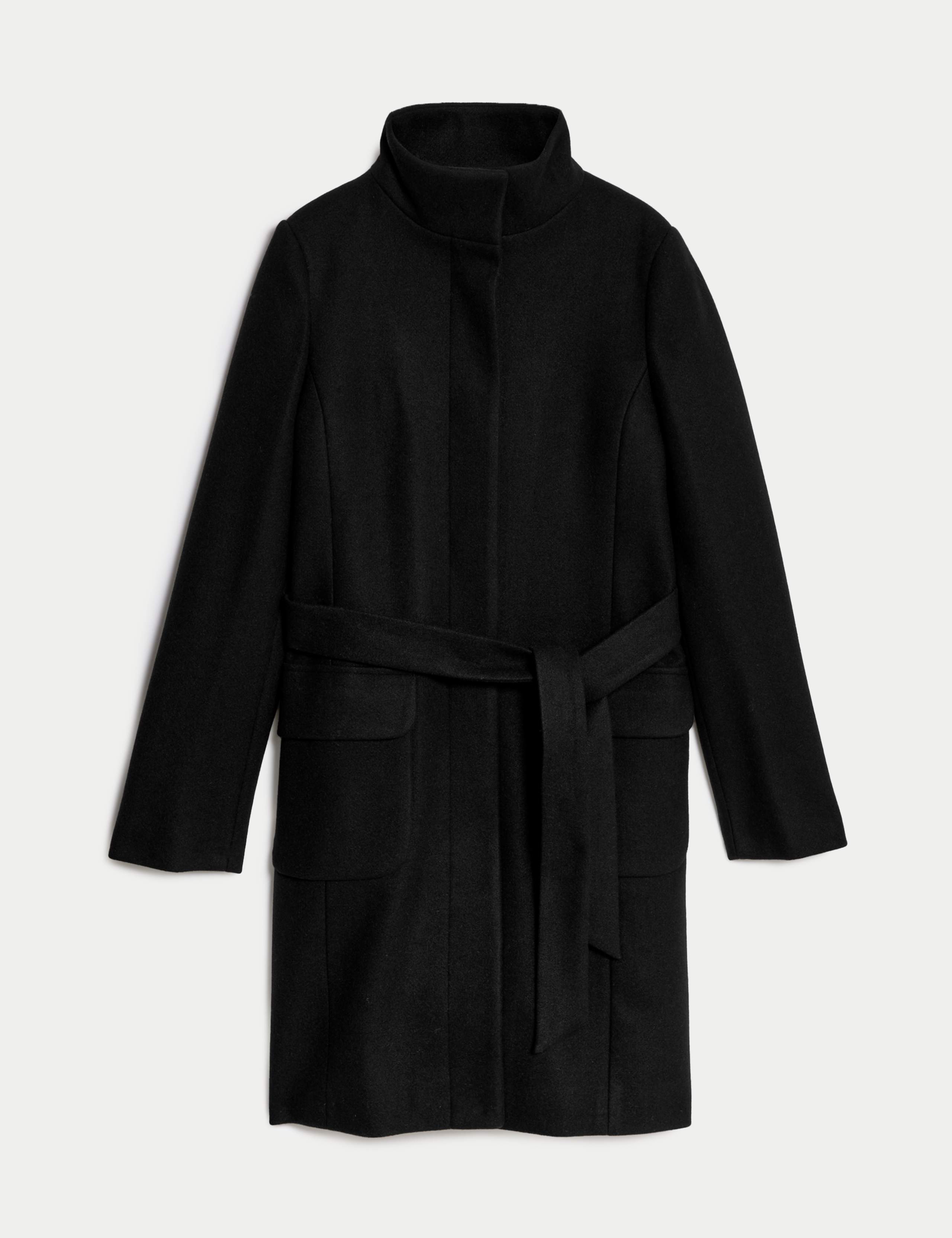 Belted Funnel Neck Trench Coat 2 of 7