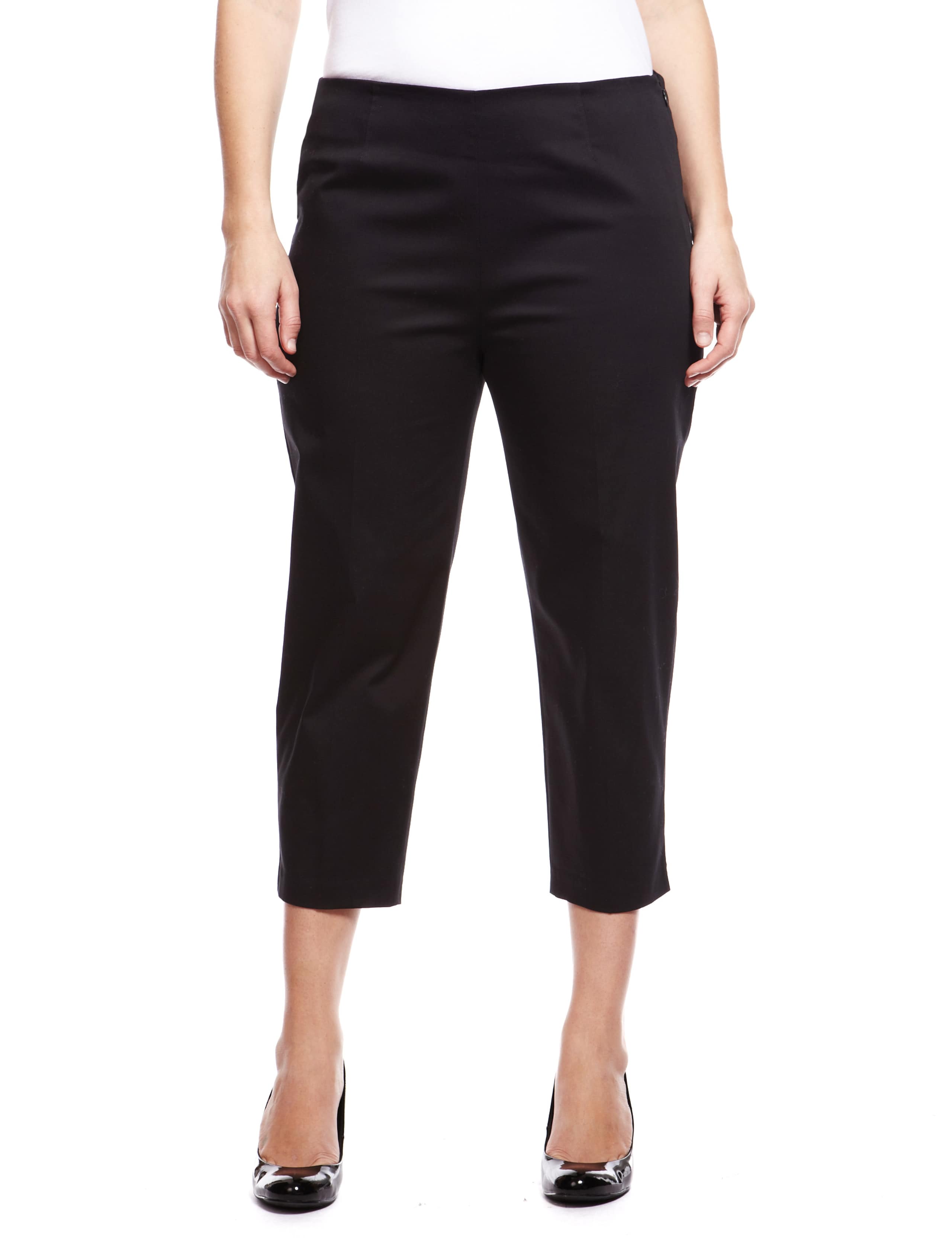 PLUS Cotton Rich Tapered Leg Cropped Trousers 1 of 5