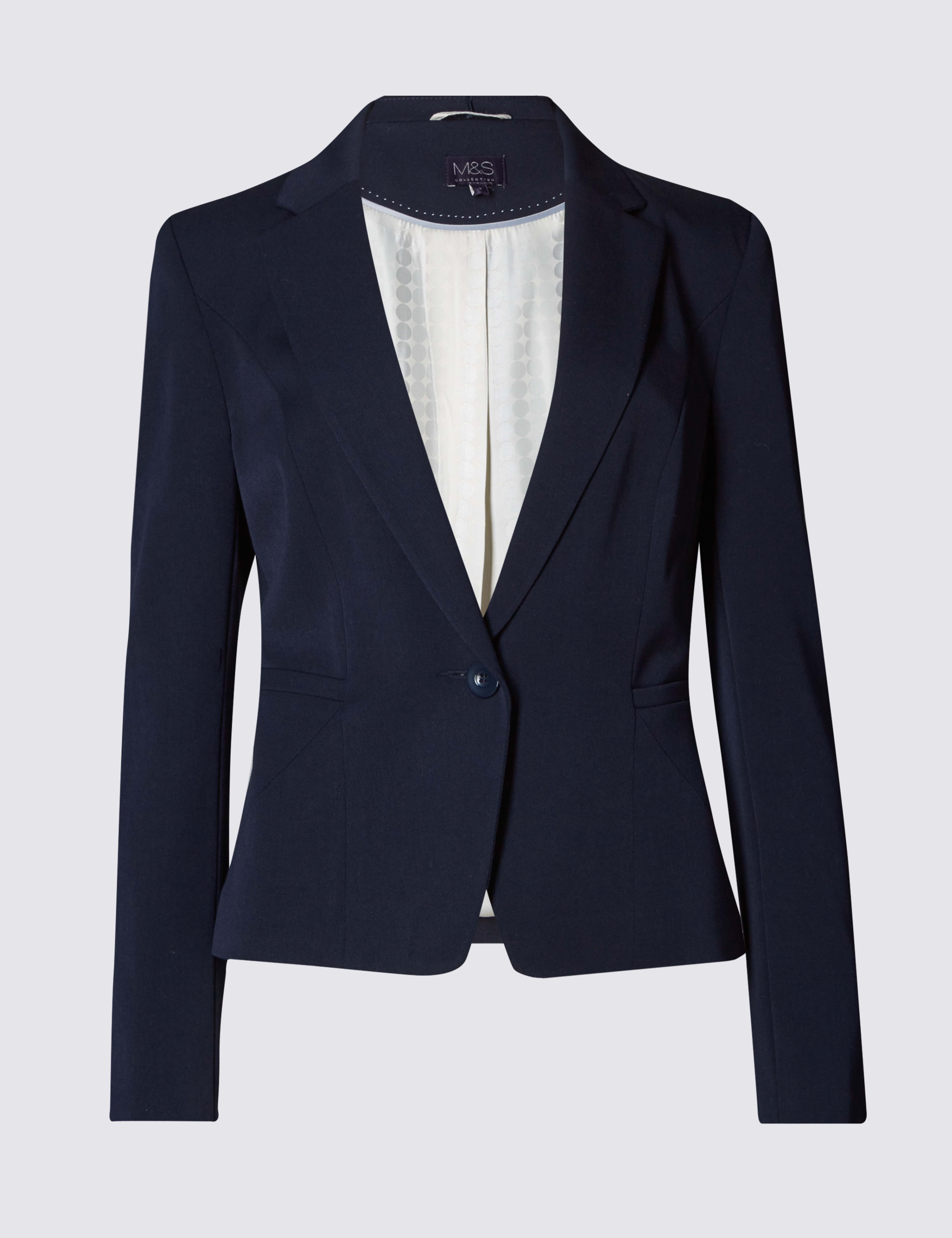 1 Button Angle Seam Short Jacket 2 of 4
