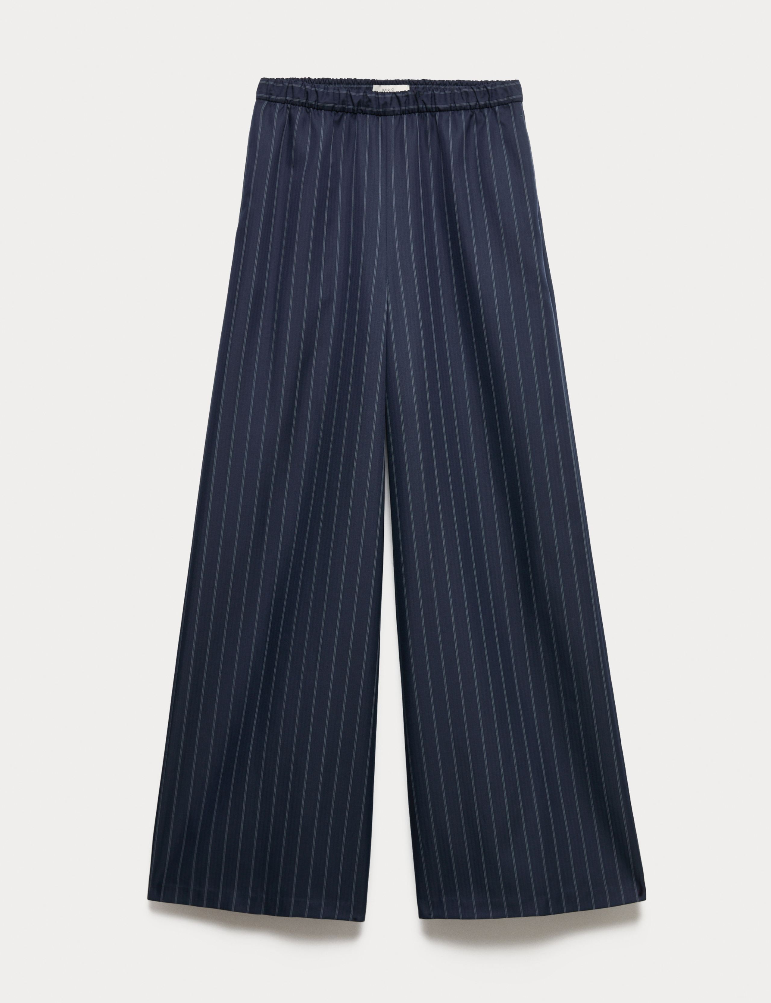 Pinstripe Elasticated Waist Wide Leg Trousers 1 of 1