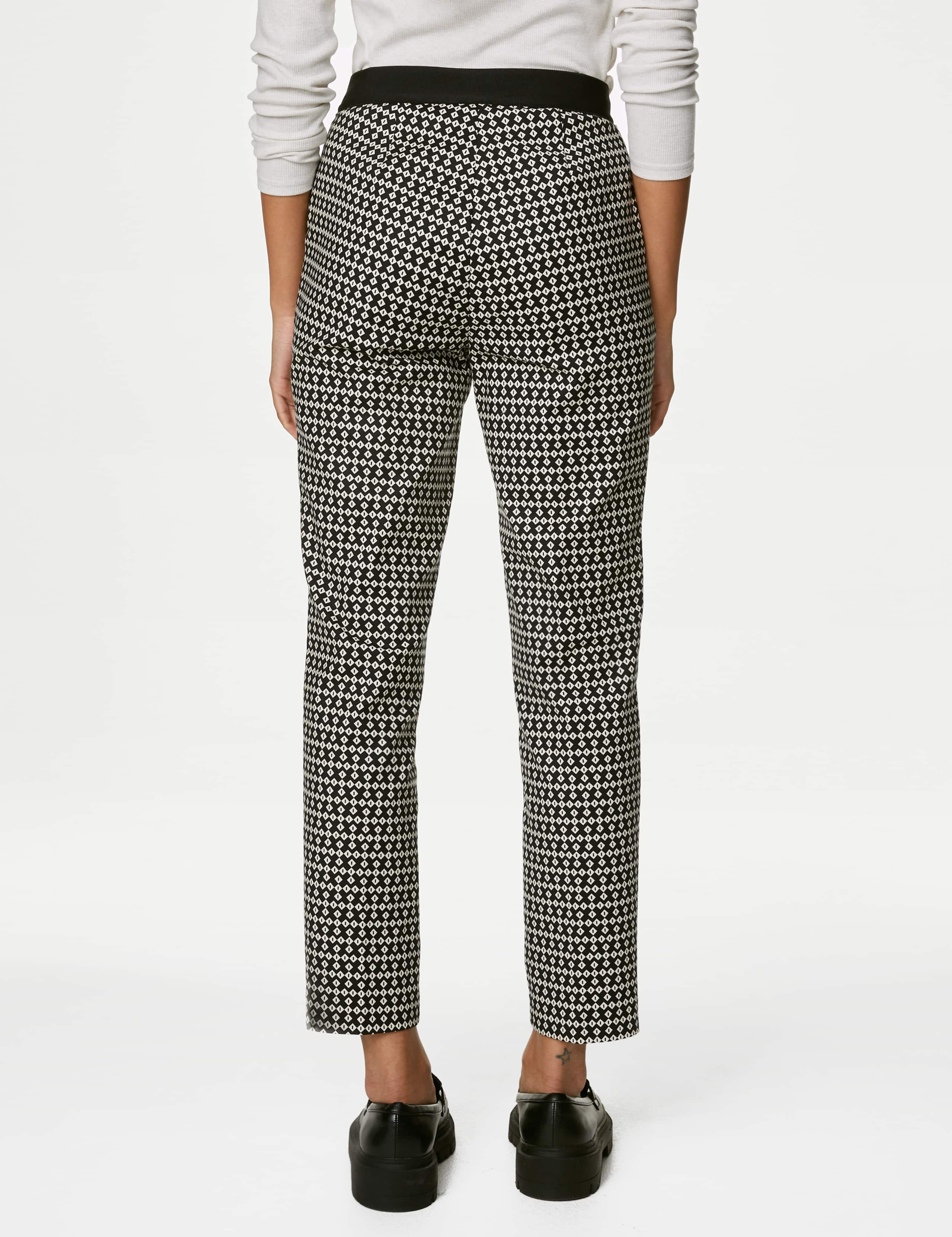 Cotton Rich Printed Slim Fit Trousers 4 of 4