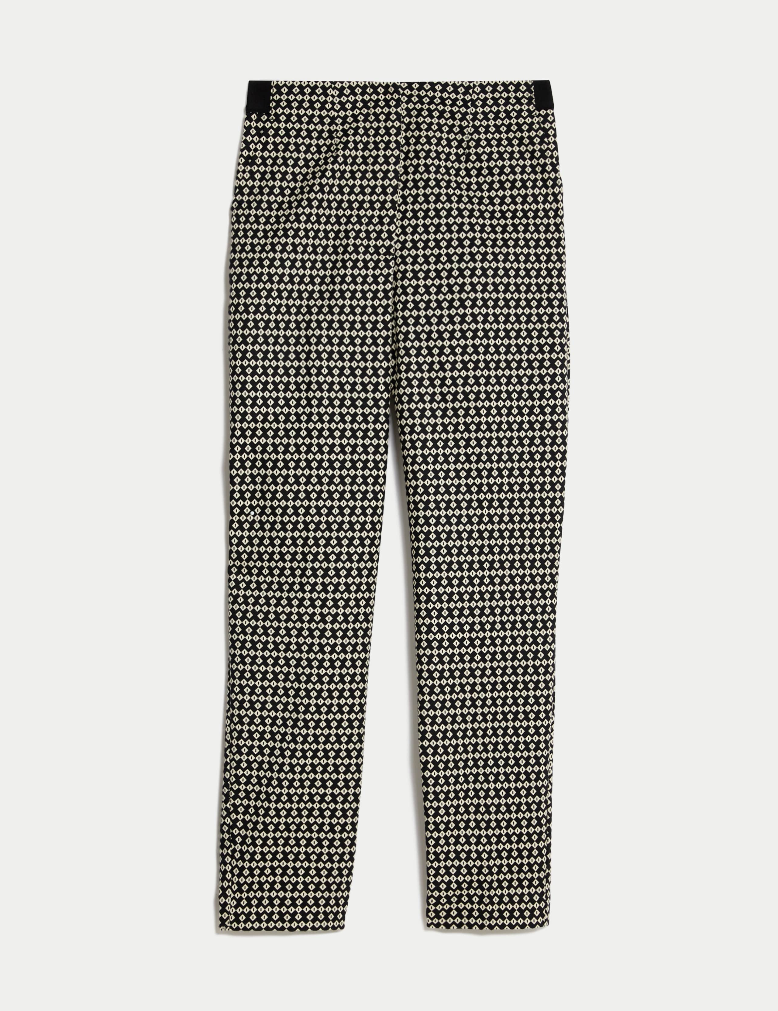 Cotton Rich Printed Slim Fit Trousers 2 of 4