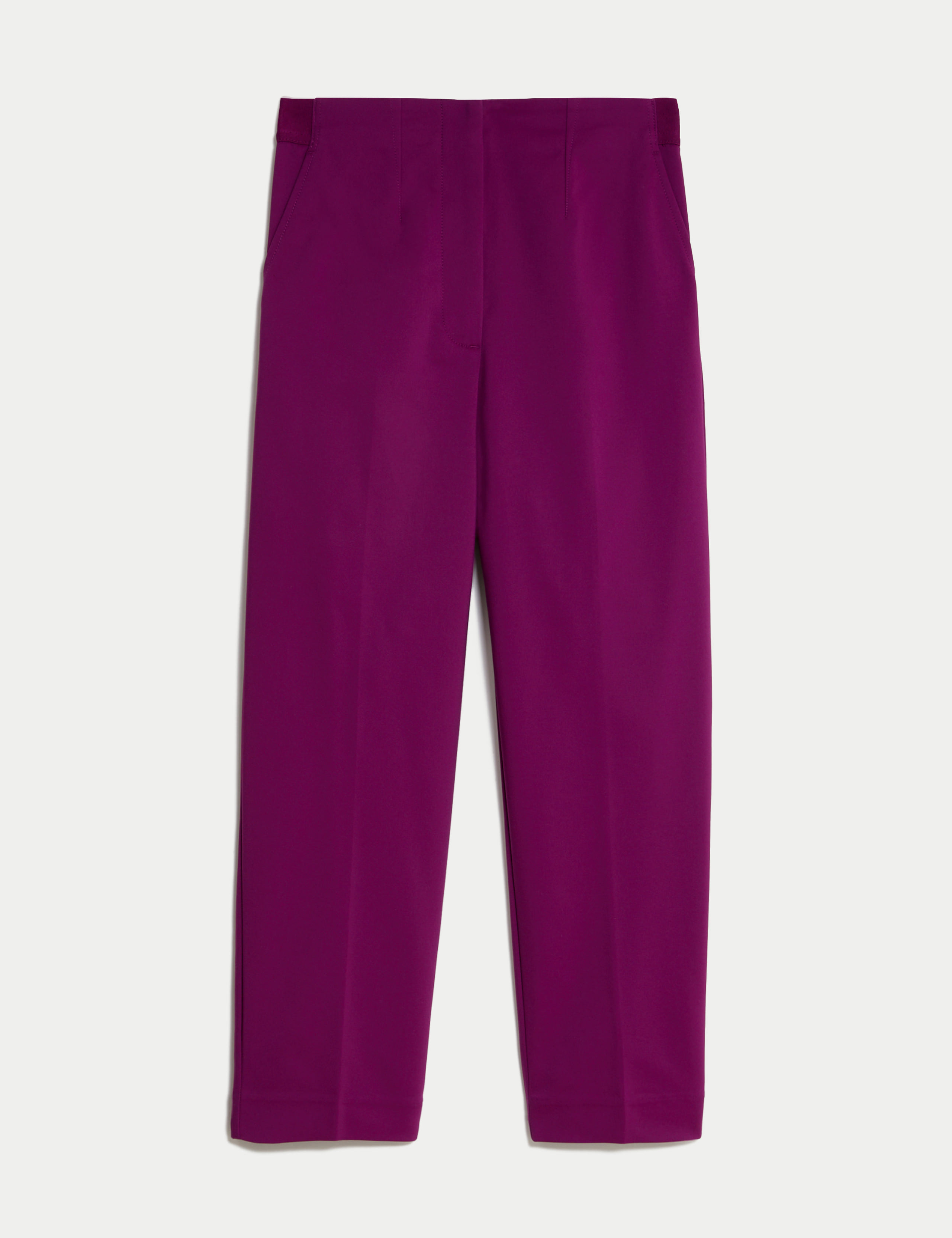 Cotton Blend Slim Fit Cropped Trousers 2 of 5