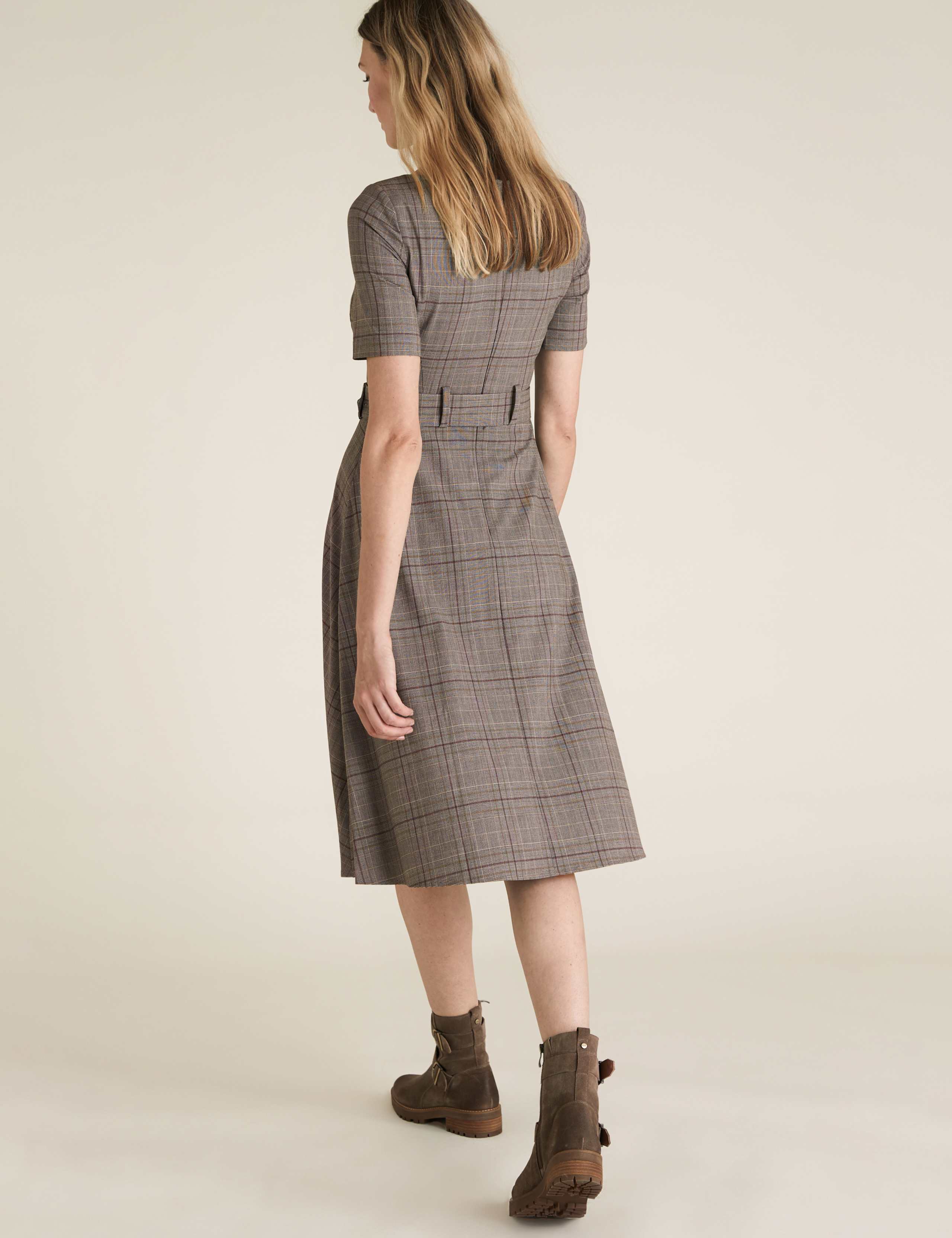Checked Knee Length Skater Dress 4 of 5