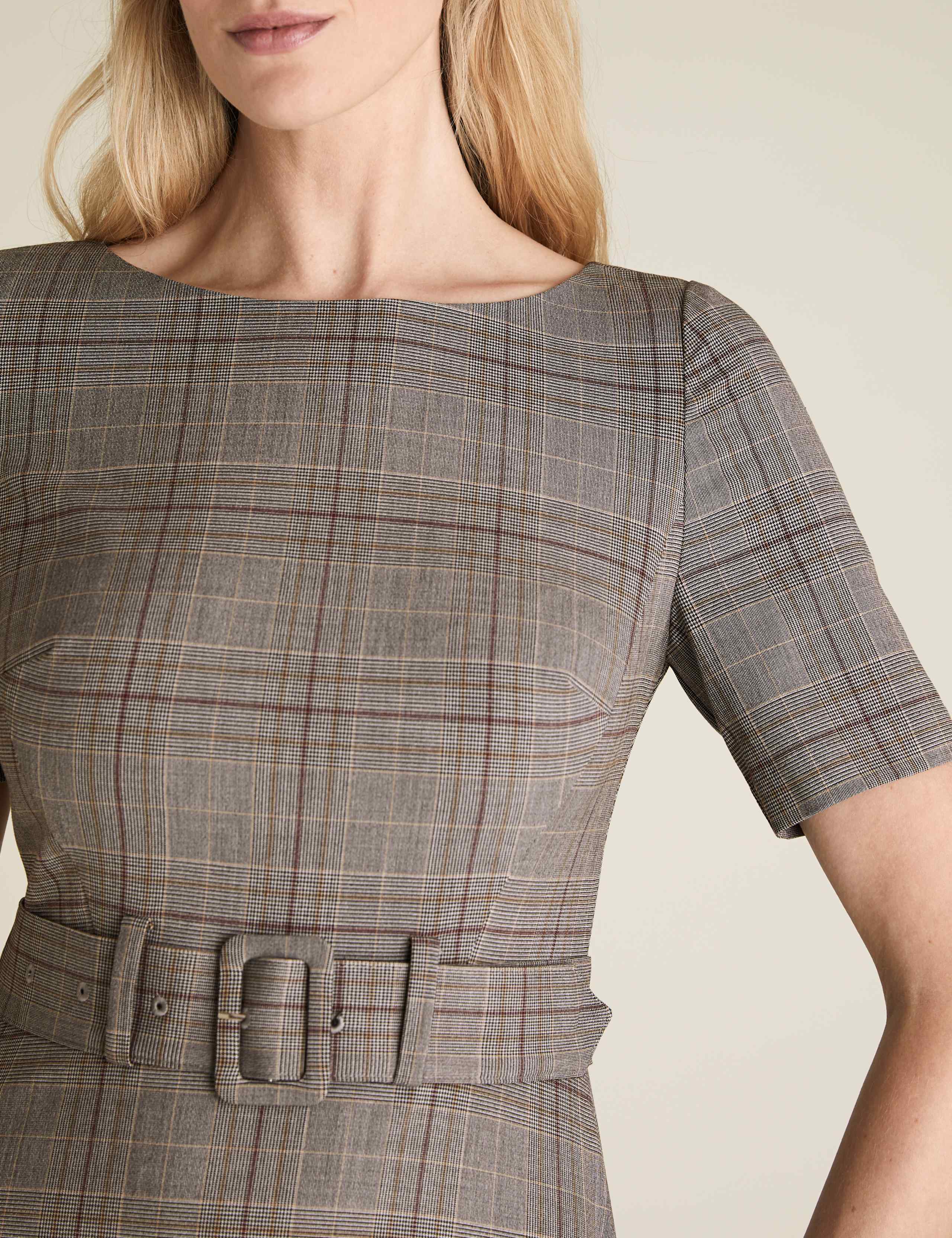 Checked Knee Length Skater Dress 5 of 5