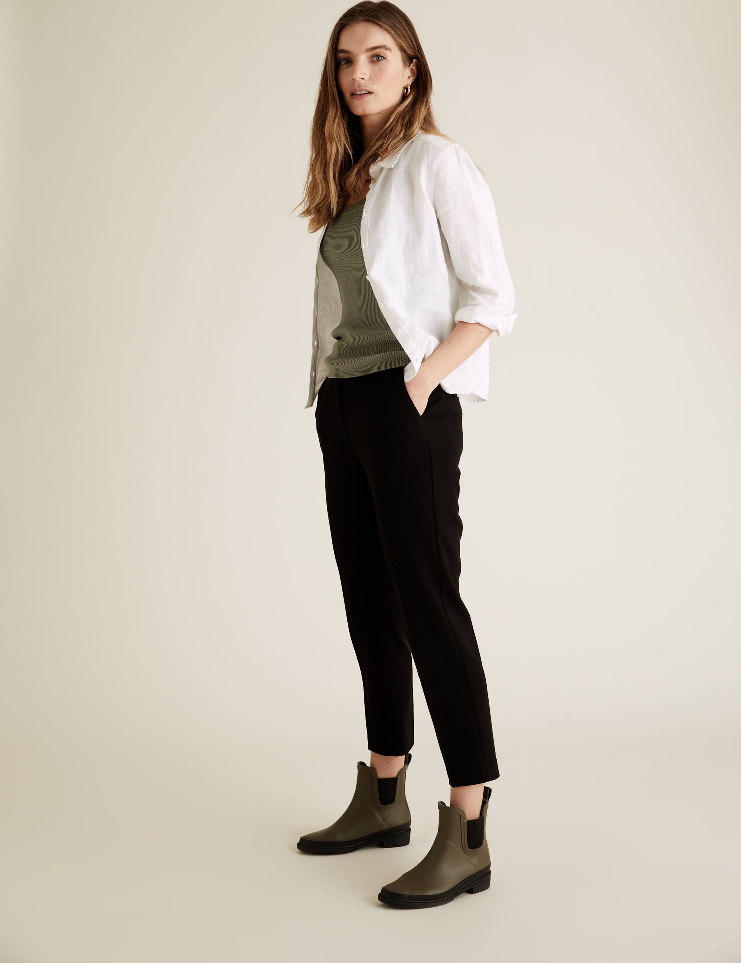 PETITE Slim Fit Ankle Grazer Trousers 1 of 5