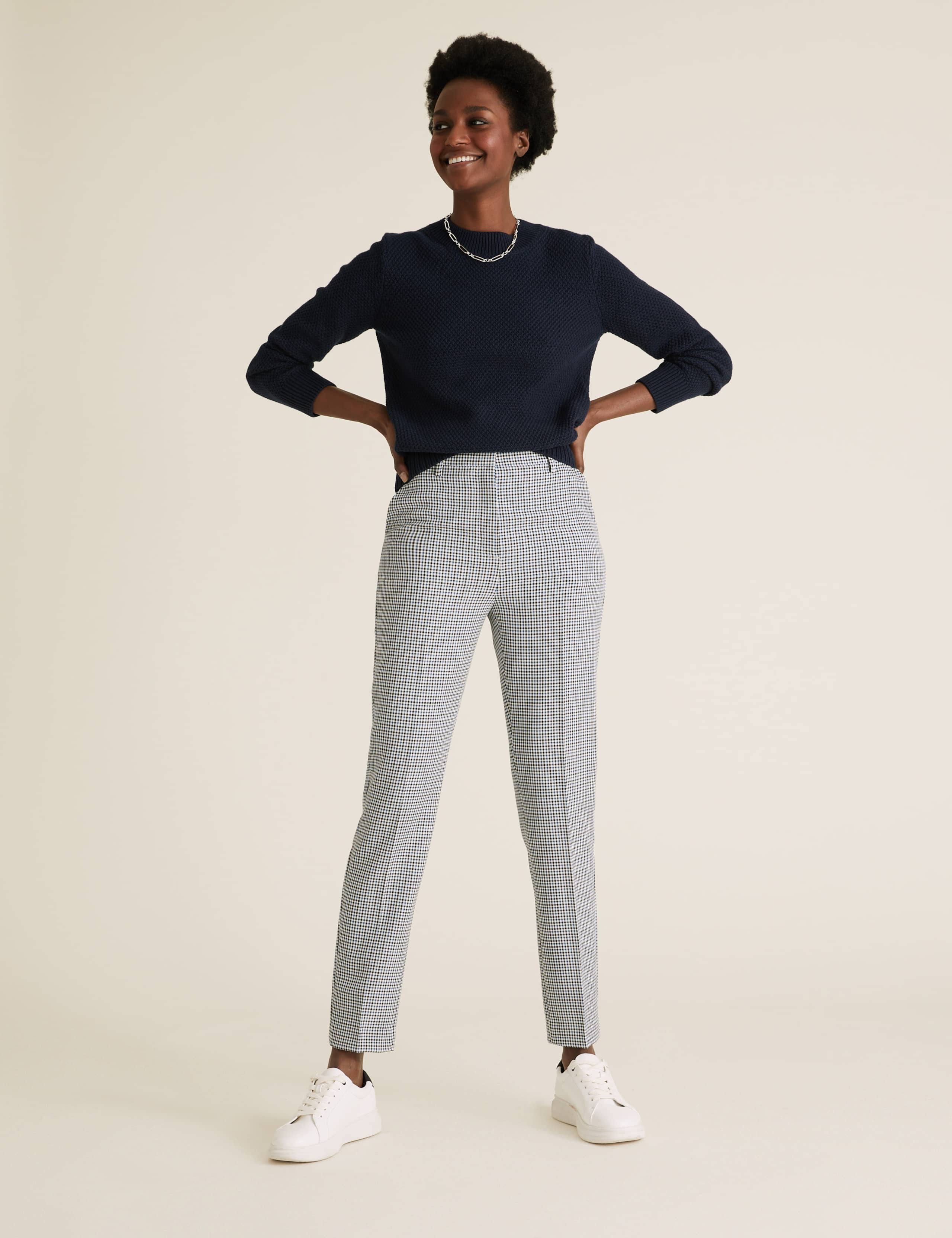 Checked Slim Fit Ankle Grazer Trousers 1 of 5