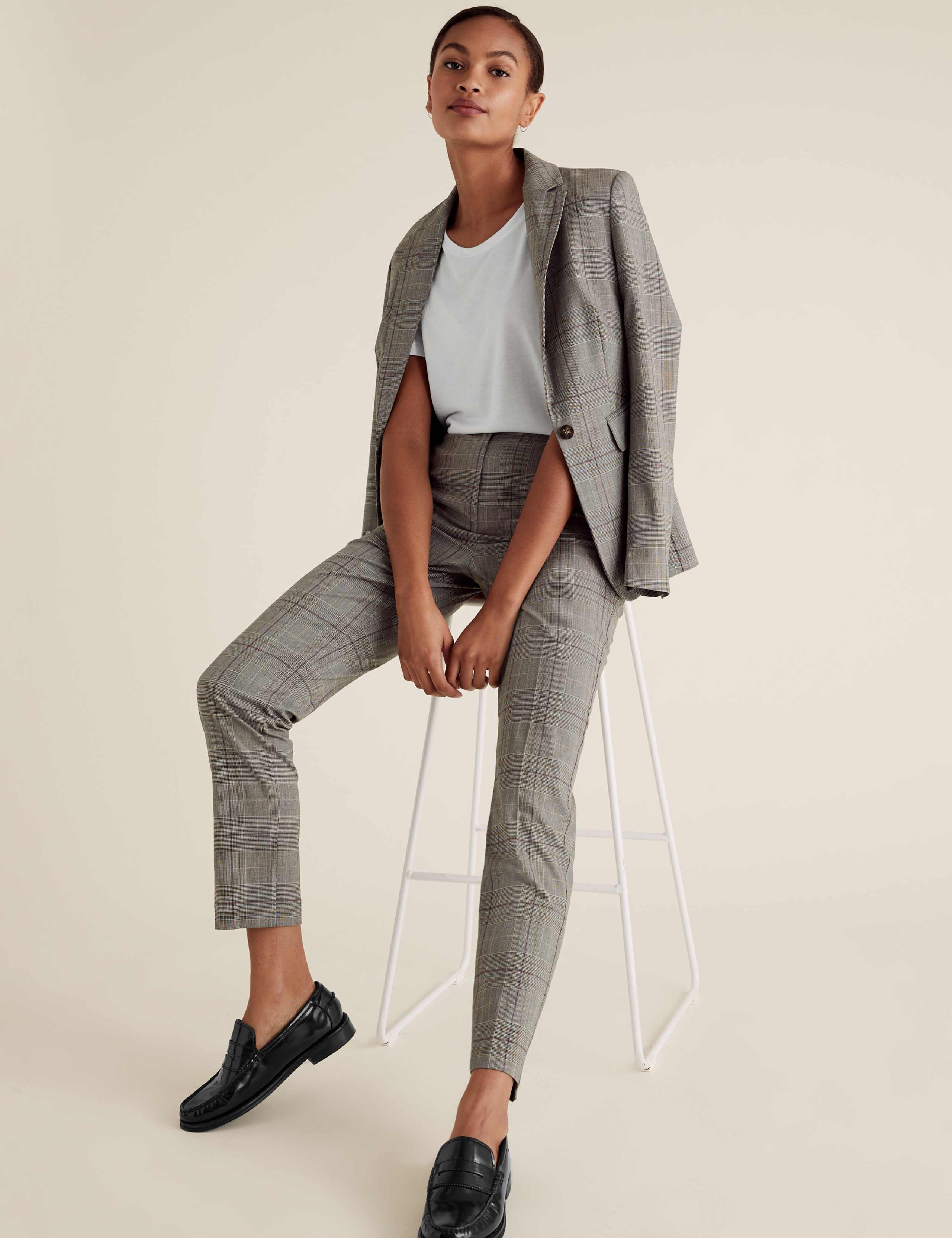 Checked Slim Fit Ankle Grazer Trousers 3 of 6