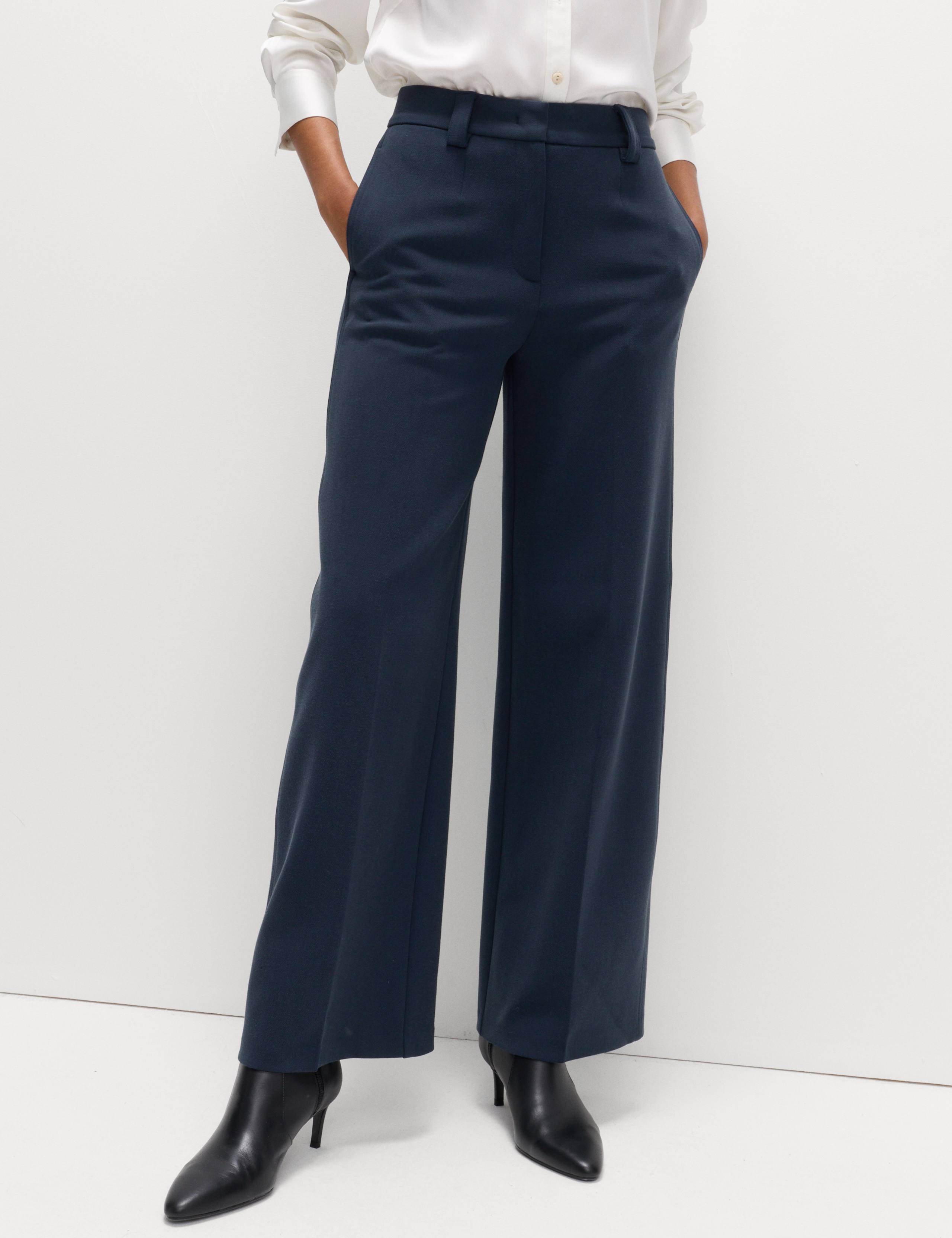 Crepe Tab Detail Wide Leg Trousers 3 of 5