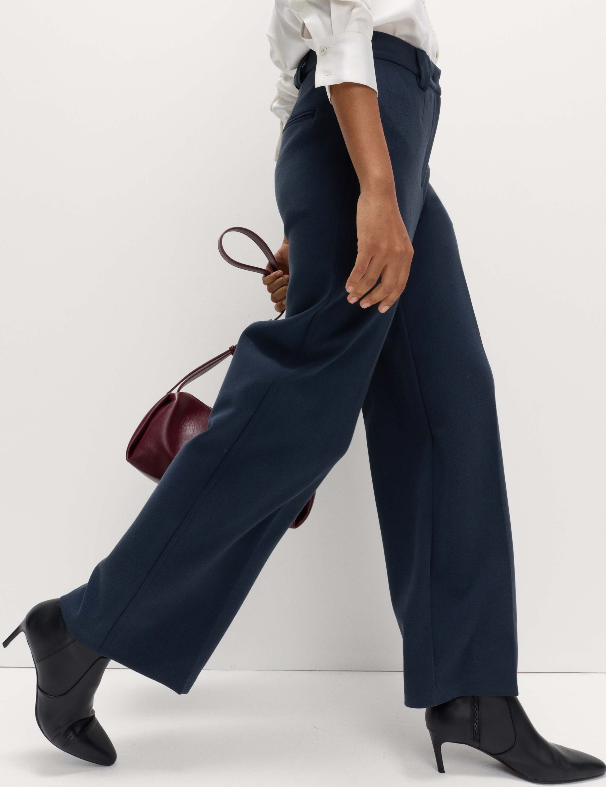 Crepe Tab Detail Wide Leg Trousers 4 of 5