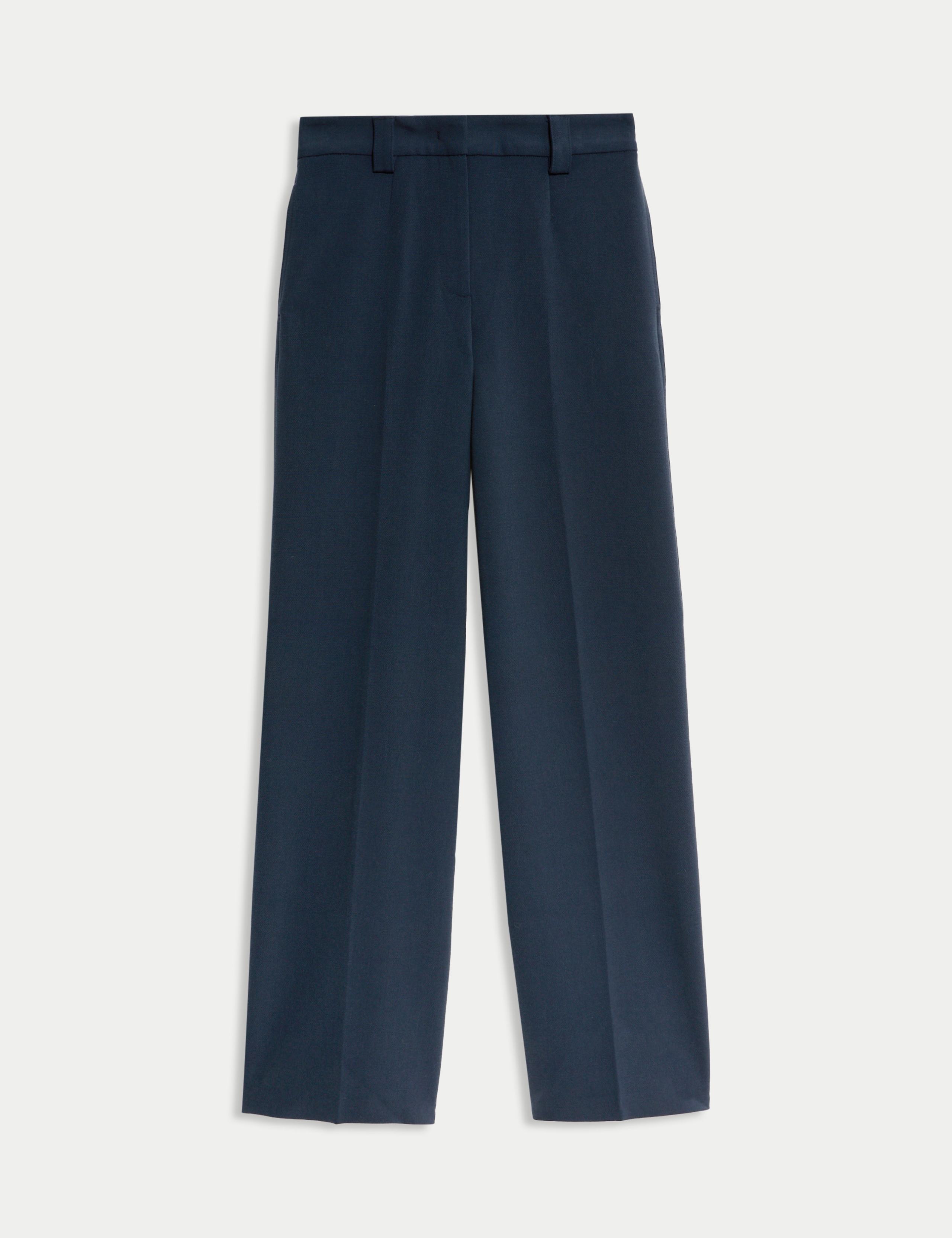 Crepe Tab Detail Wide Leg Trousers | M&S | M&S
