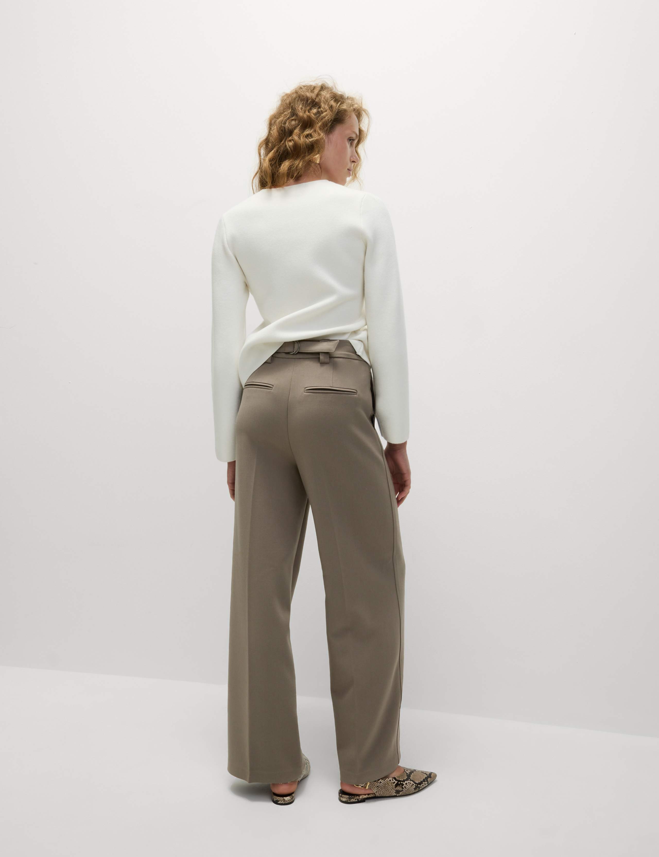 Crepe Tab Detail Wide Leg Trousers 5 of 6