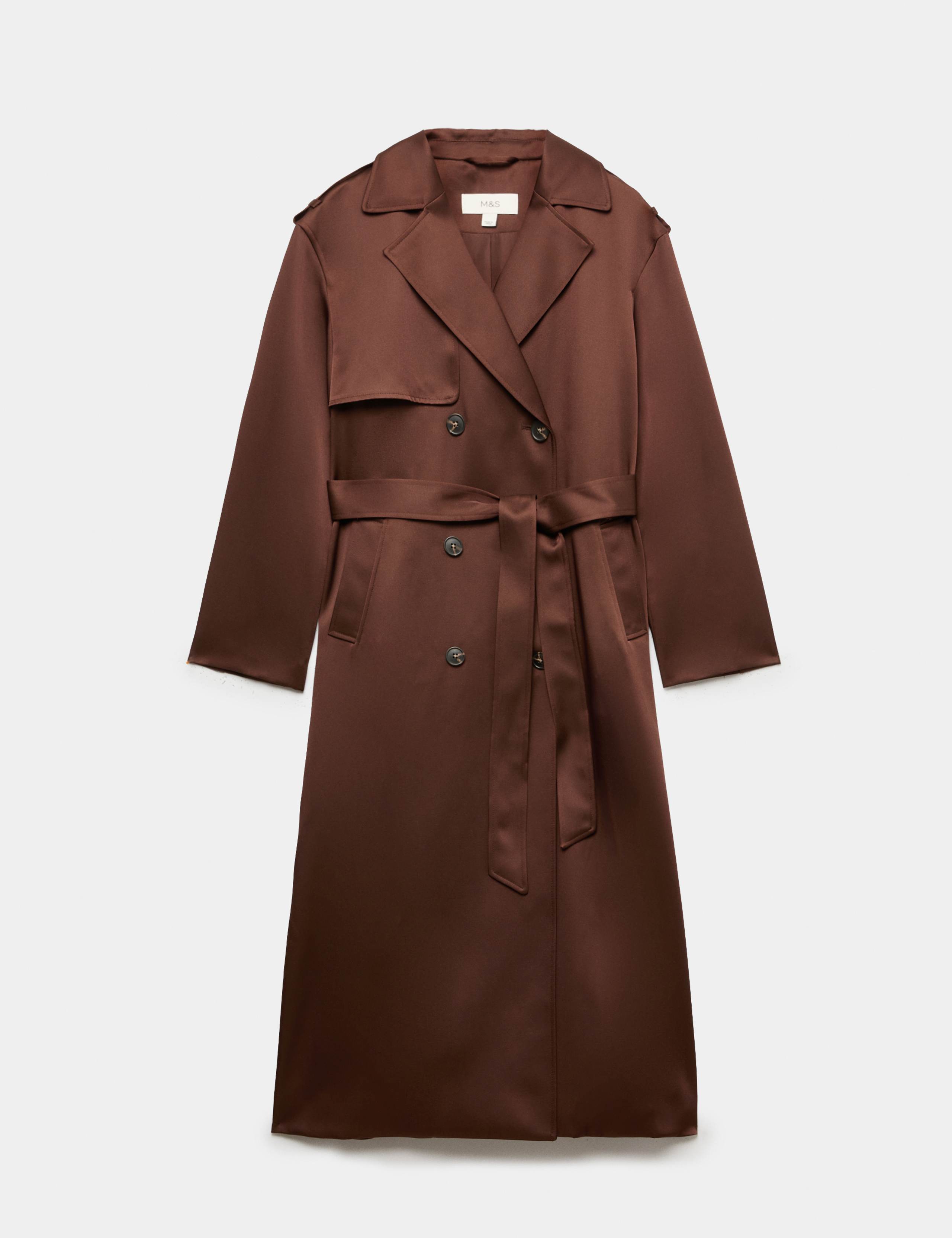 Satin Belted Trench Coat 2 of 7