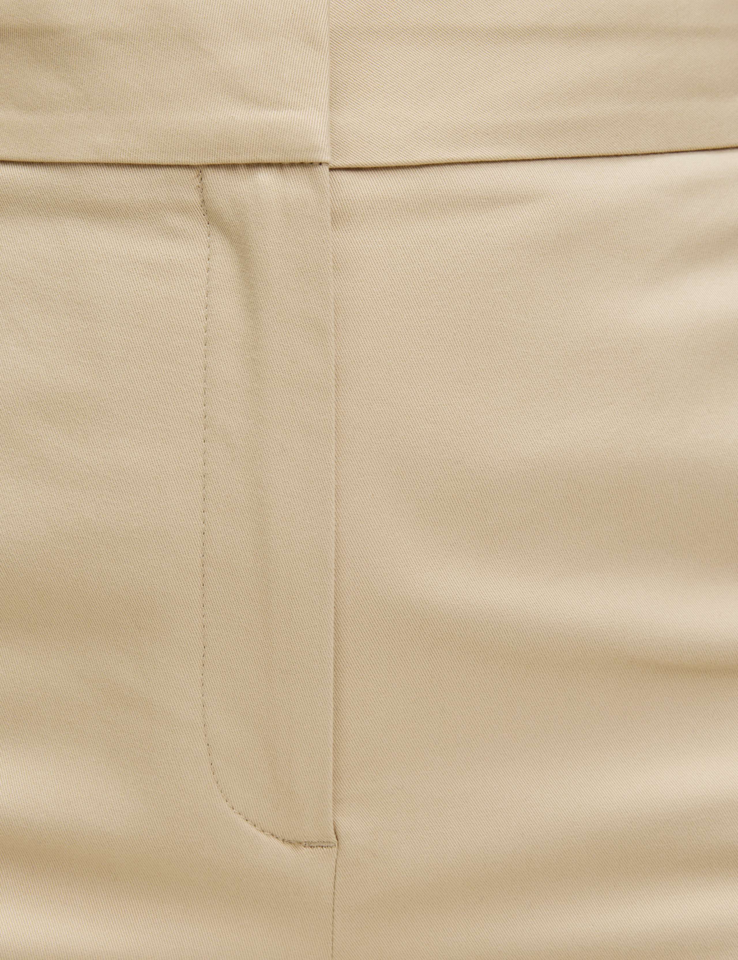 Cotton Rich Straight Leg Ankle Grazer Trousers 4 of 6