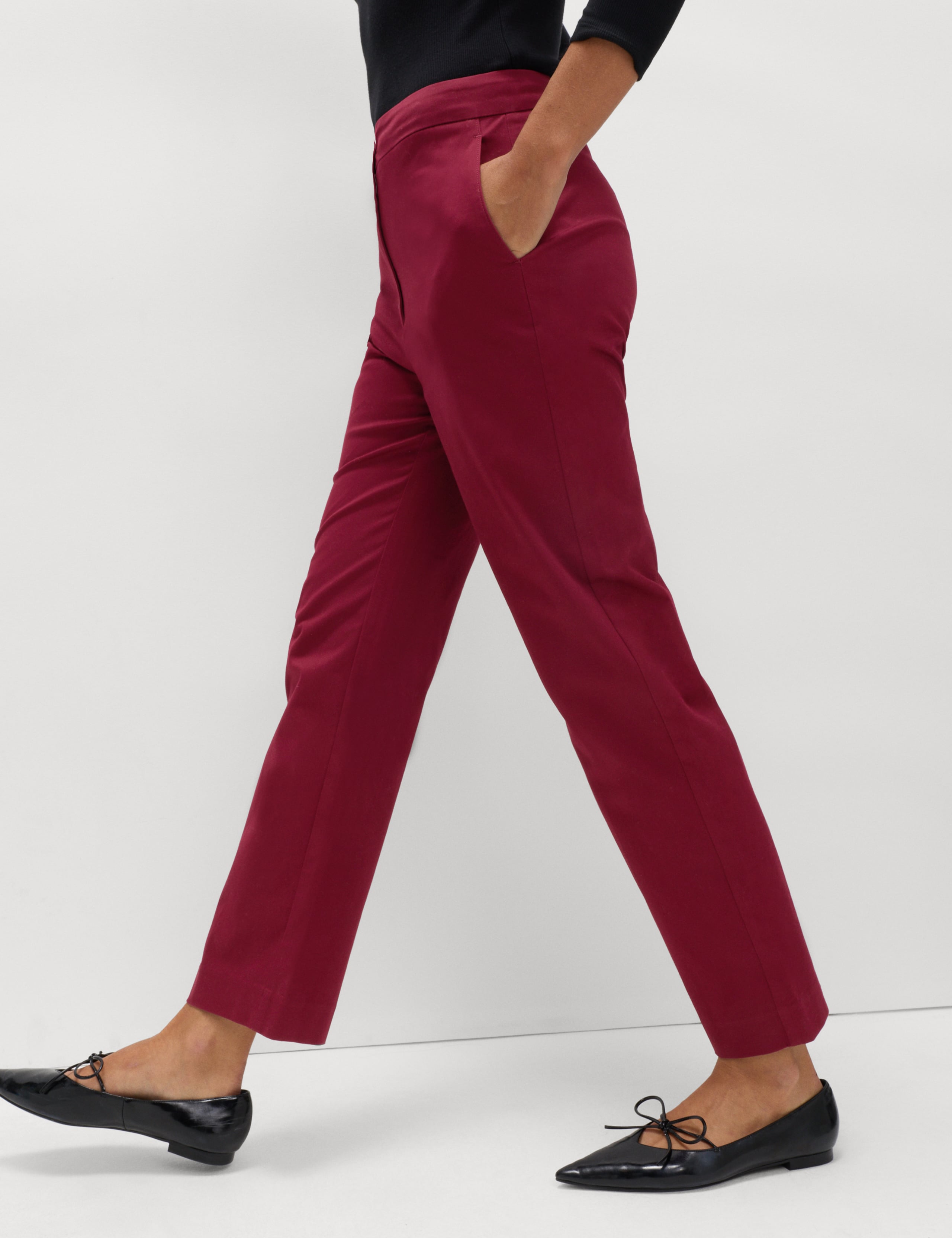 Cotton Rich Straight Leg Ankle Grazer Trousers 4 of 5