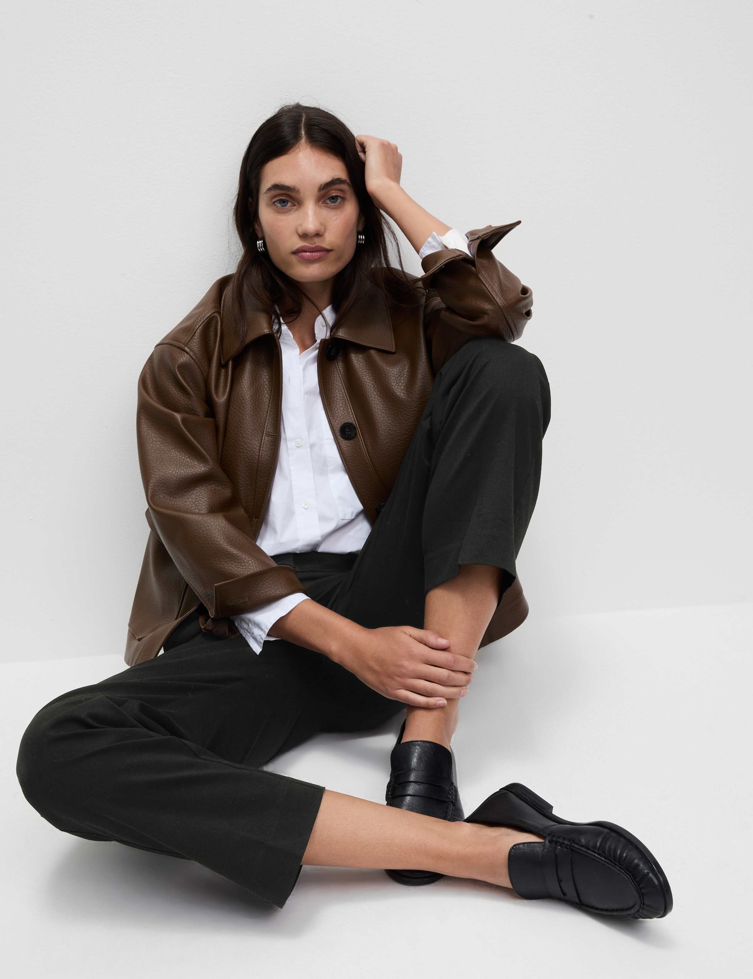 Cotton Rich Straight Leg Ankle Grazer Trousers 5 of 6