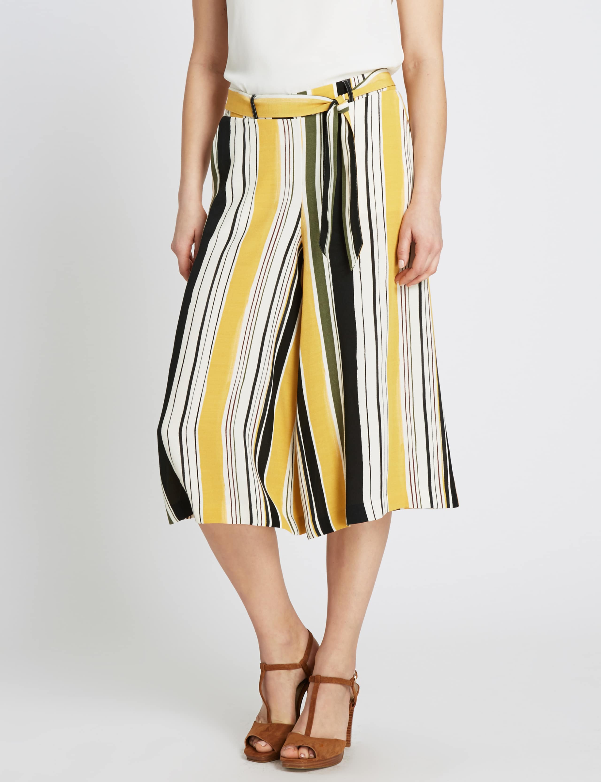 Artisan Striped Culottes with Belt 1 of 3