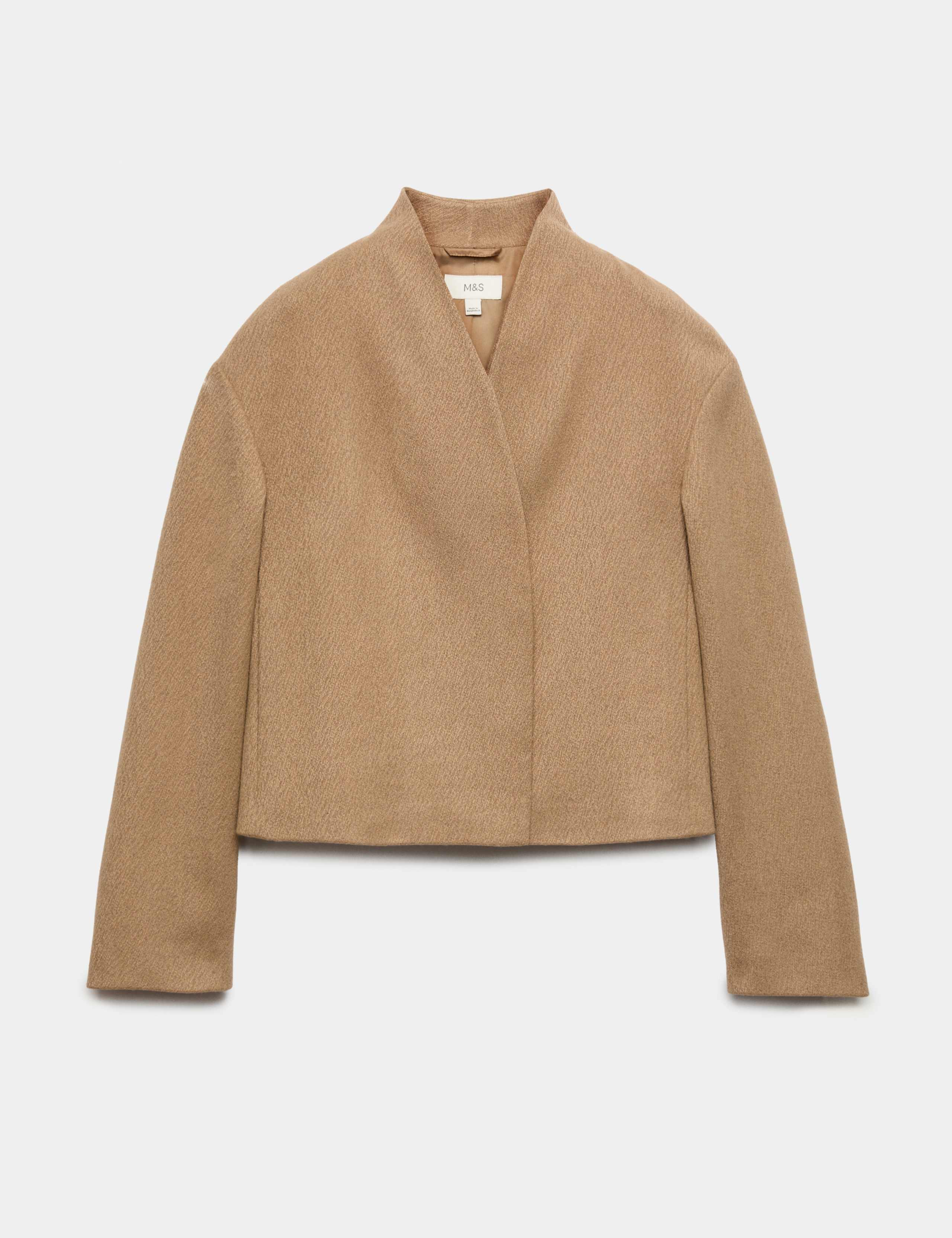 Textured Wrap Collar Short Jacket 2 of 6