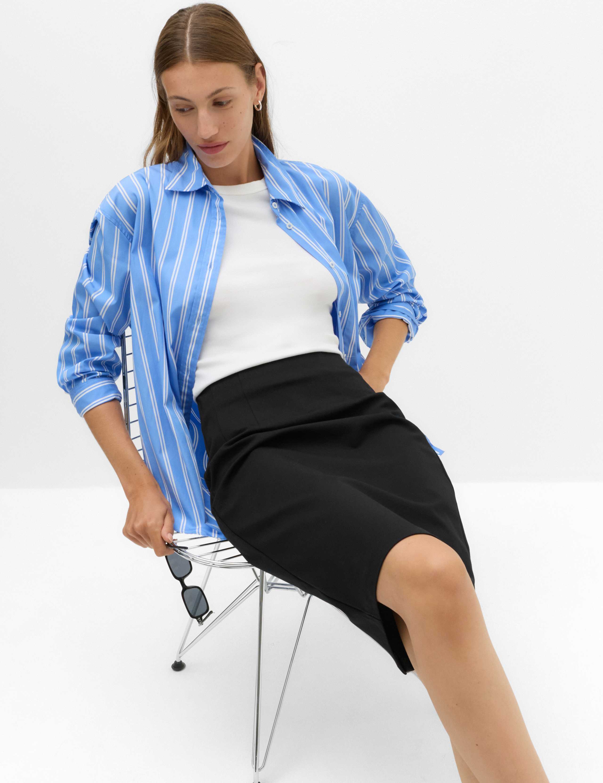 Jersey Knee Length Pencil Skirt 7 of 7