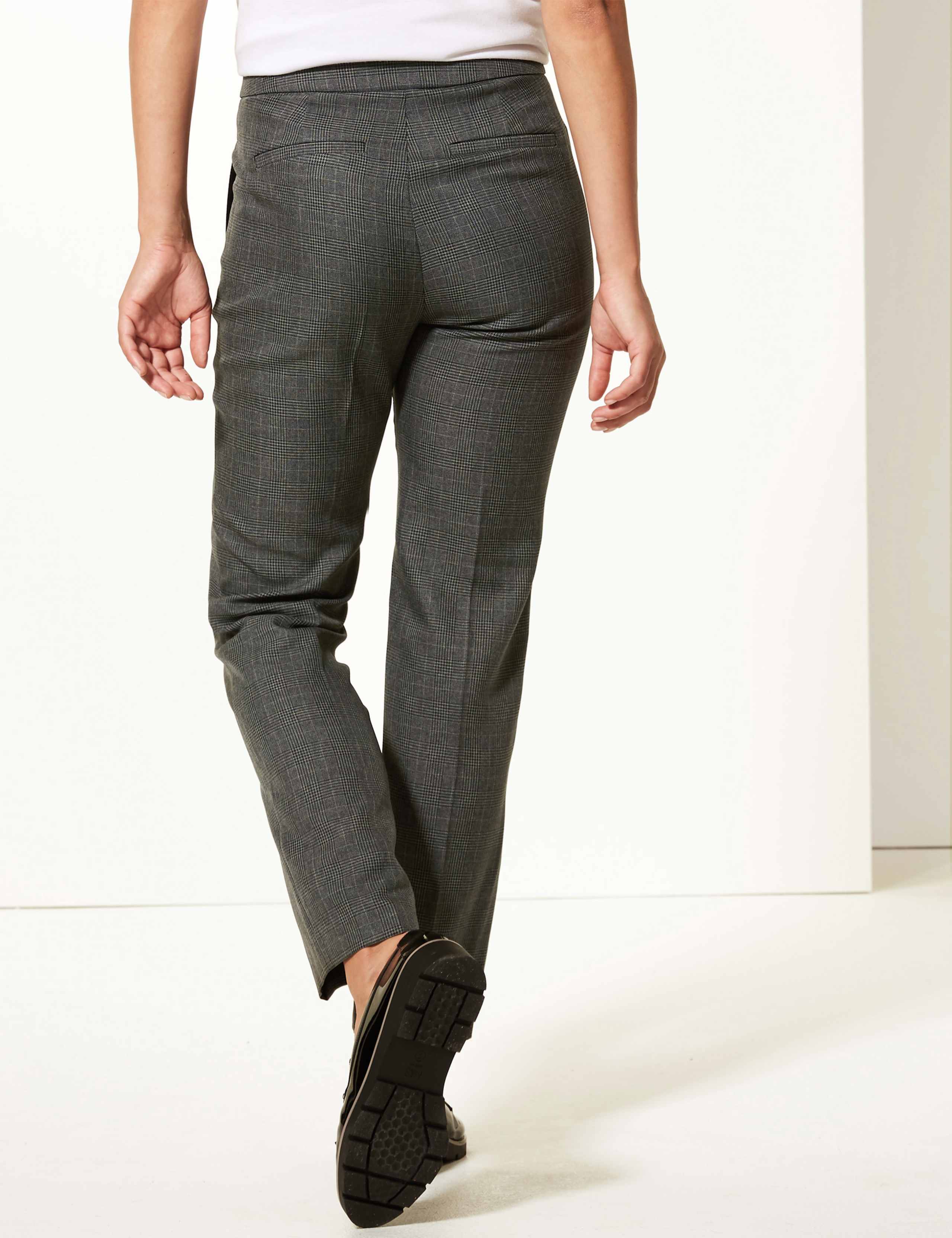 Checked Straight Leg Ankle Grazer Trousers 4 of 6