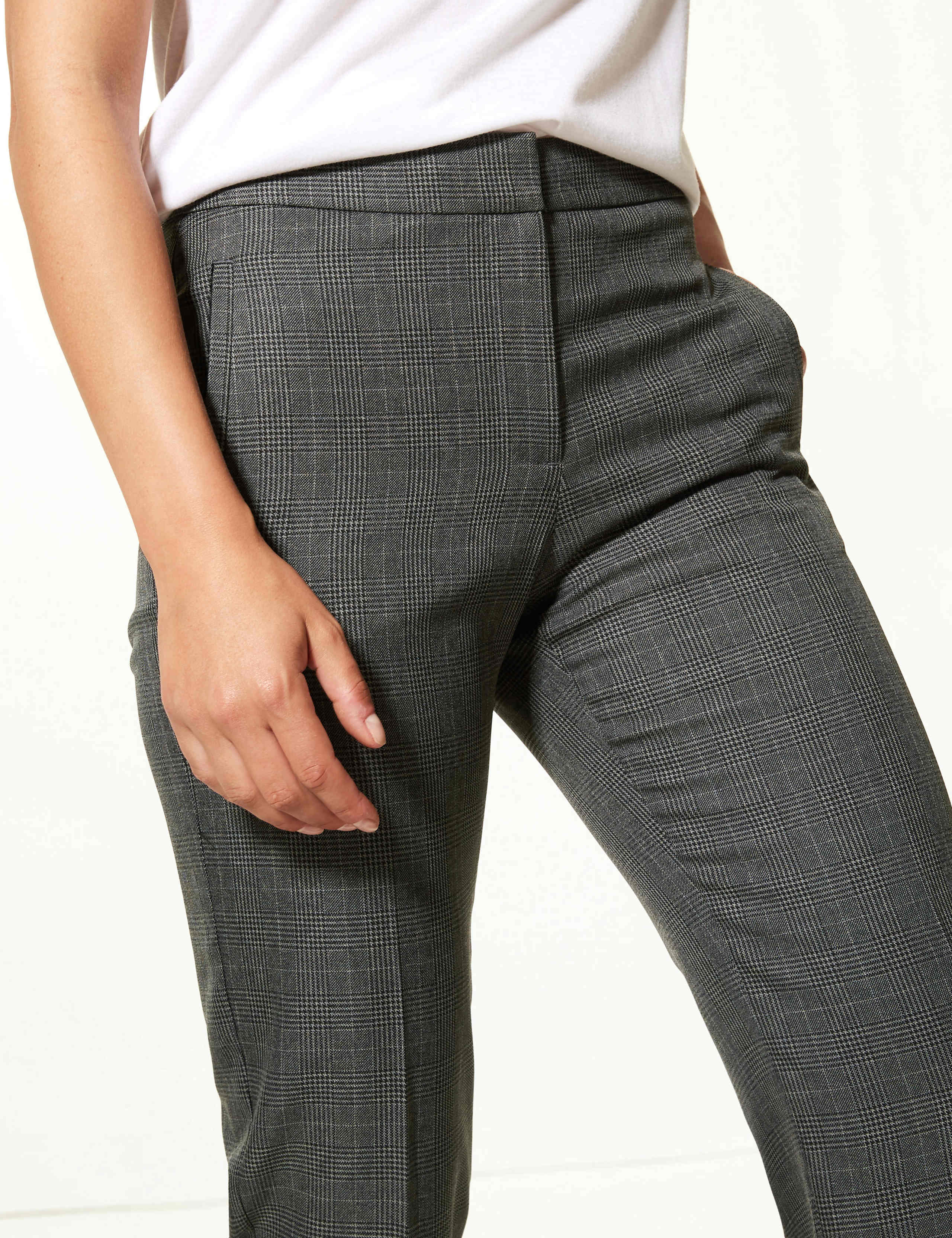 Checked Straight Leg Ankle Grazer Trousers 5 of 6